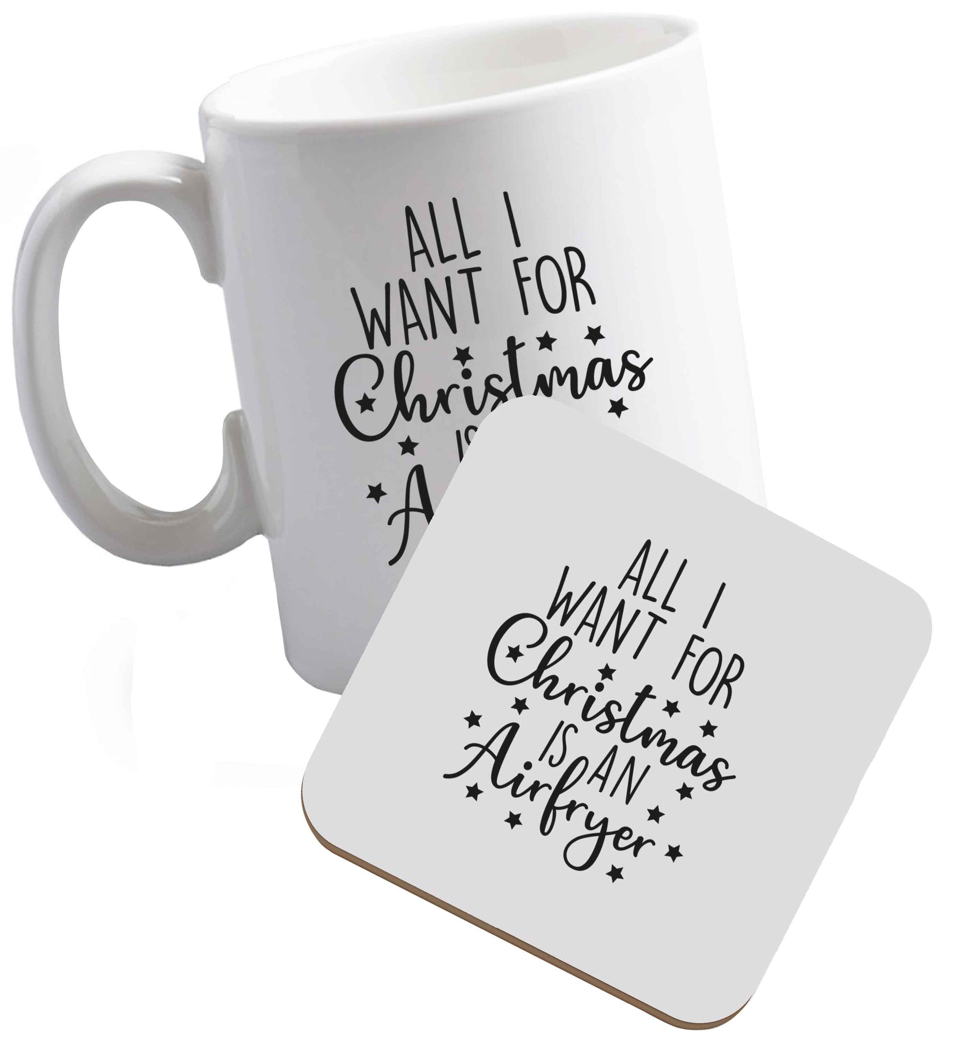 10 oz Tis The Season to Drink Whisky ceramic mug and coaster set right handed