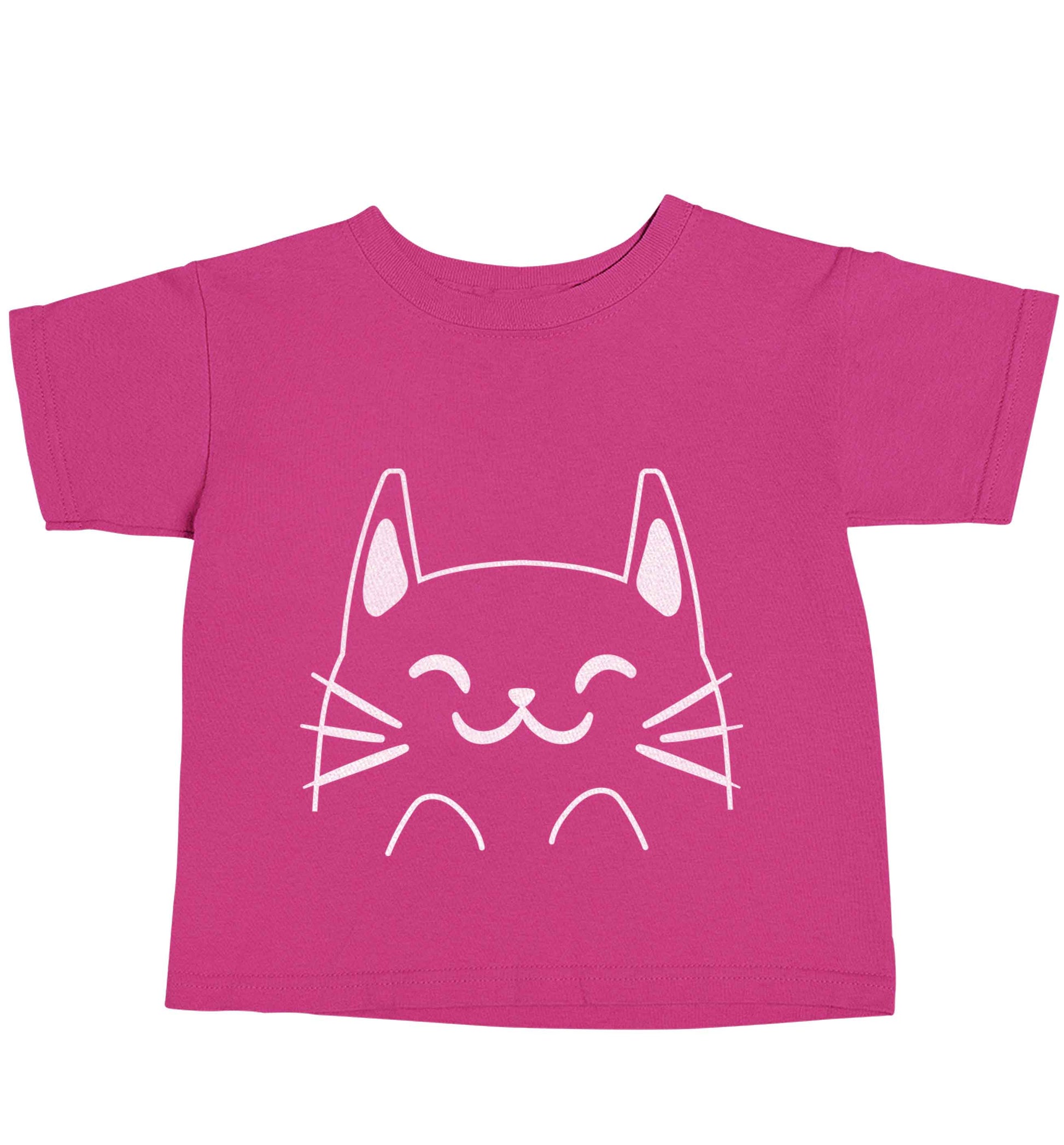 Cat illustration pink baby toddler Tshirt 2 Years