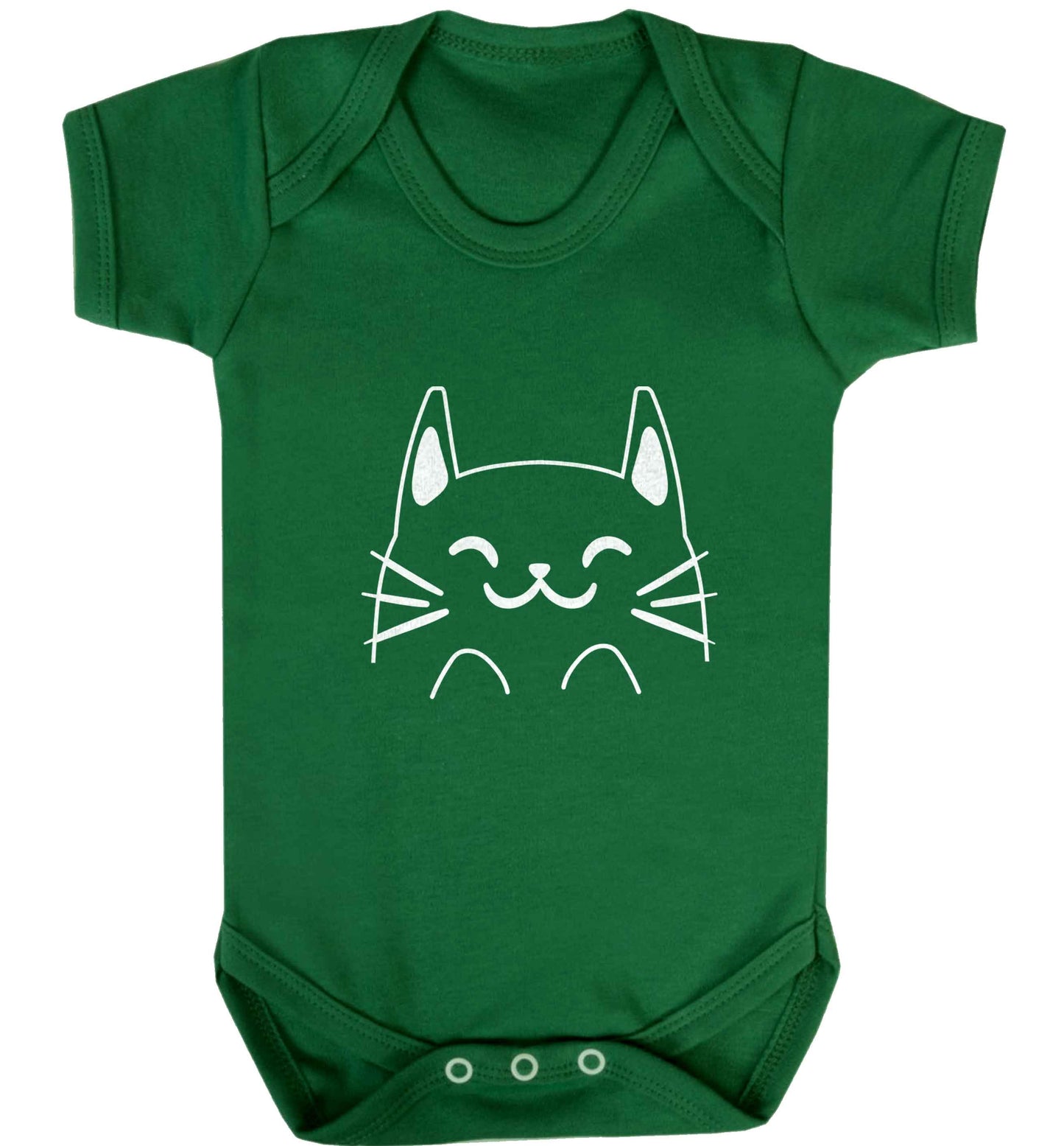 Cat illustration baby vest green 18-24 months