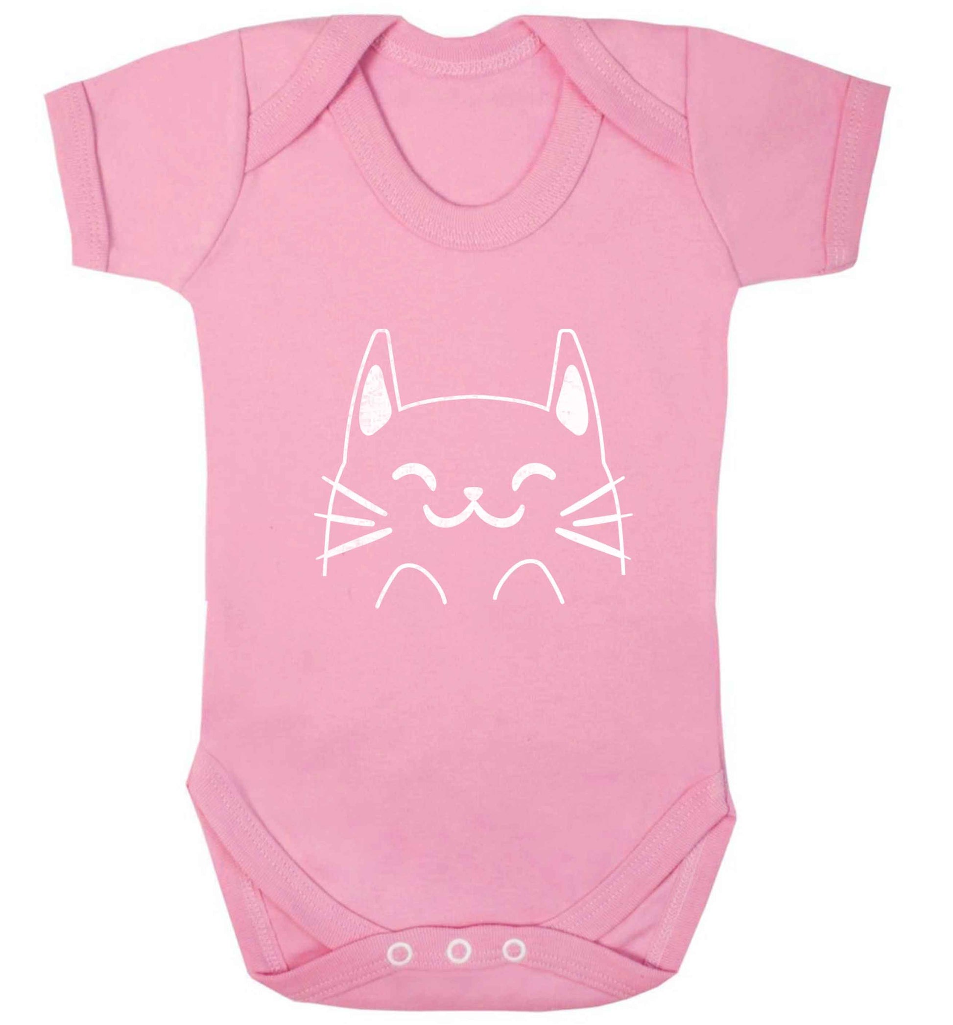 Cat illustration baby vest pale pink 18-24 months