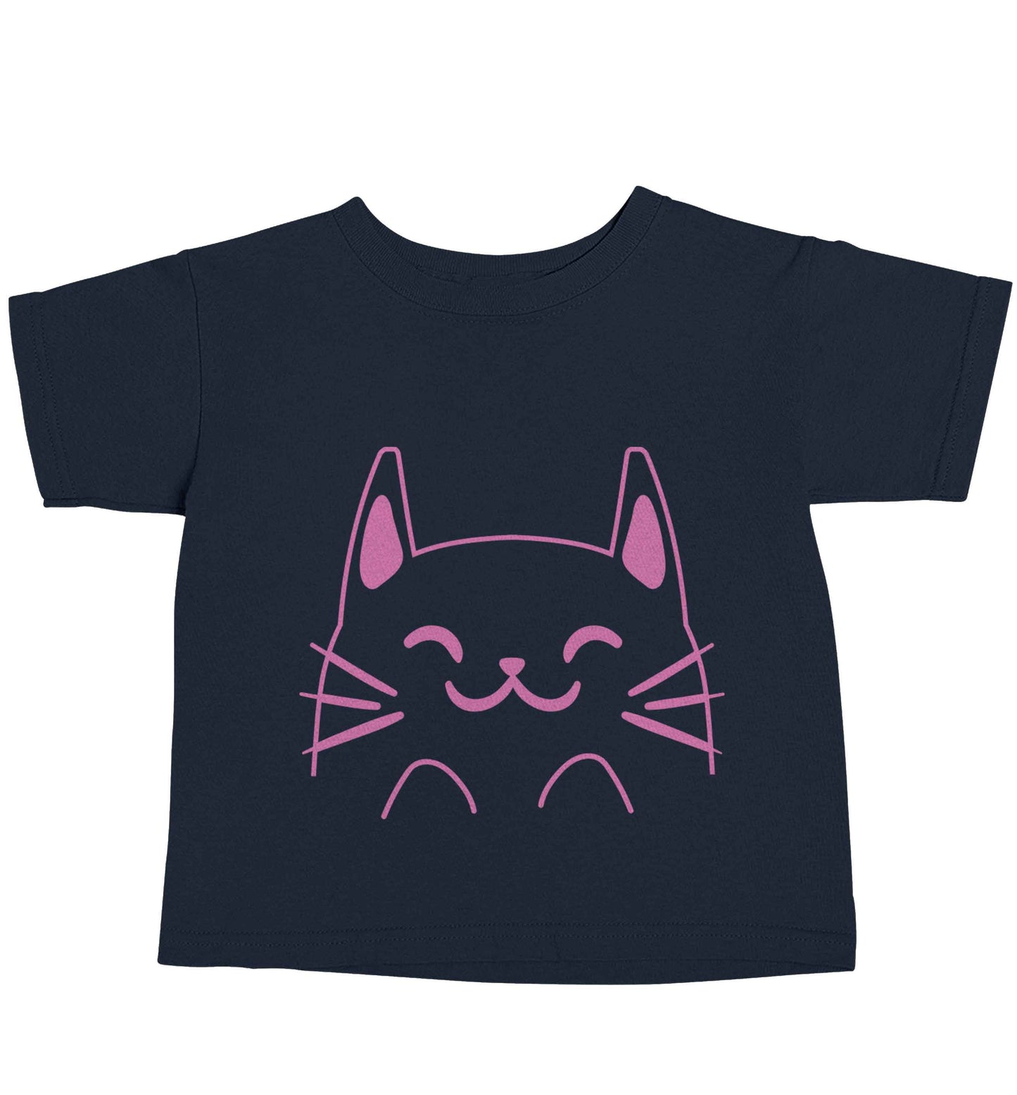 Cat illustration navy baby toddler Tshirt 2 Years