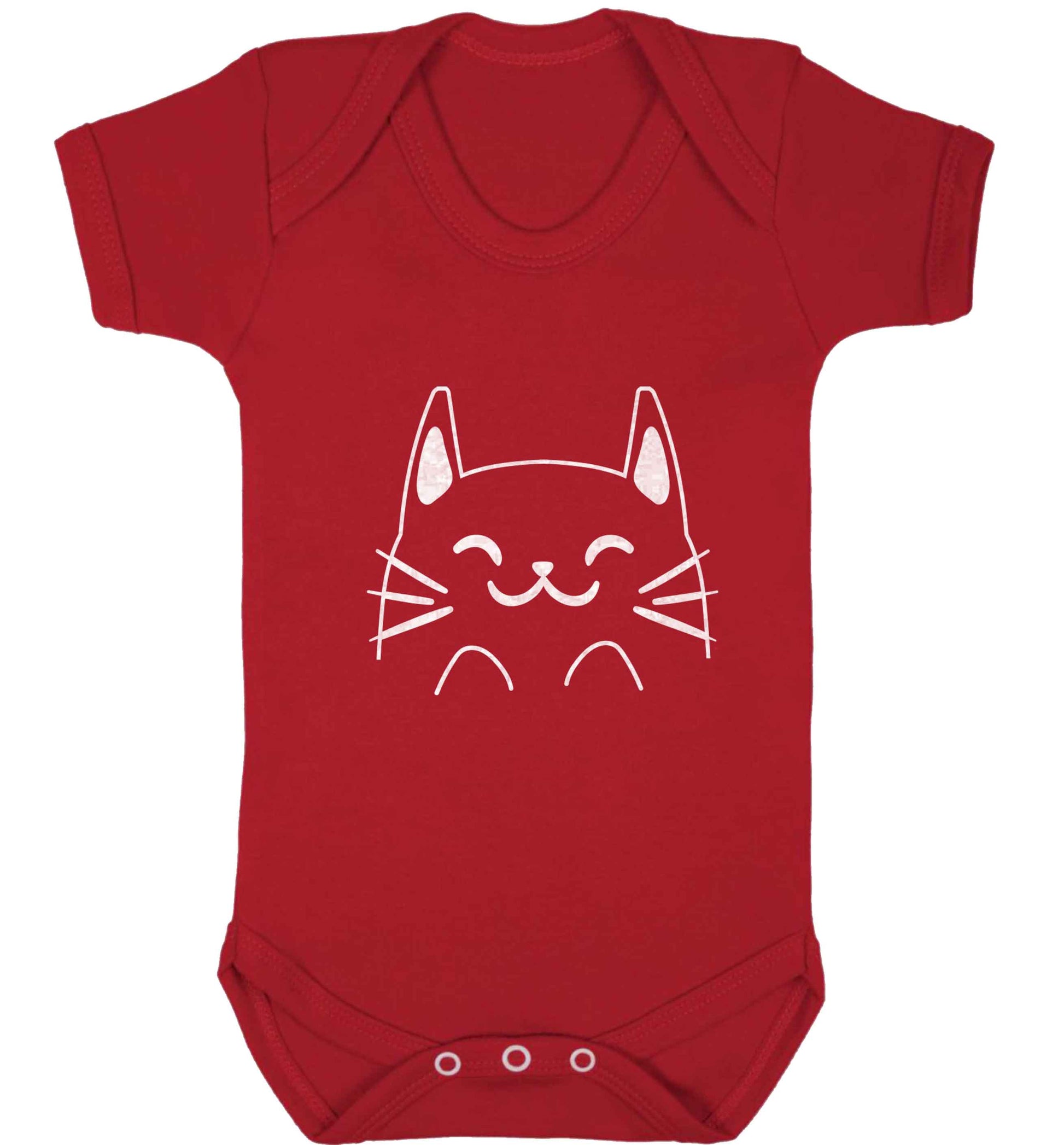 Cat illustration baby vest red 18-24 months