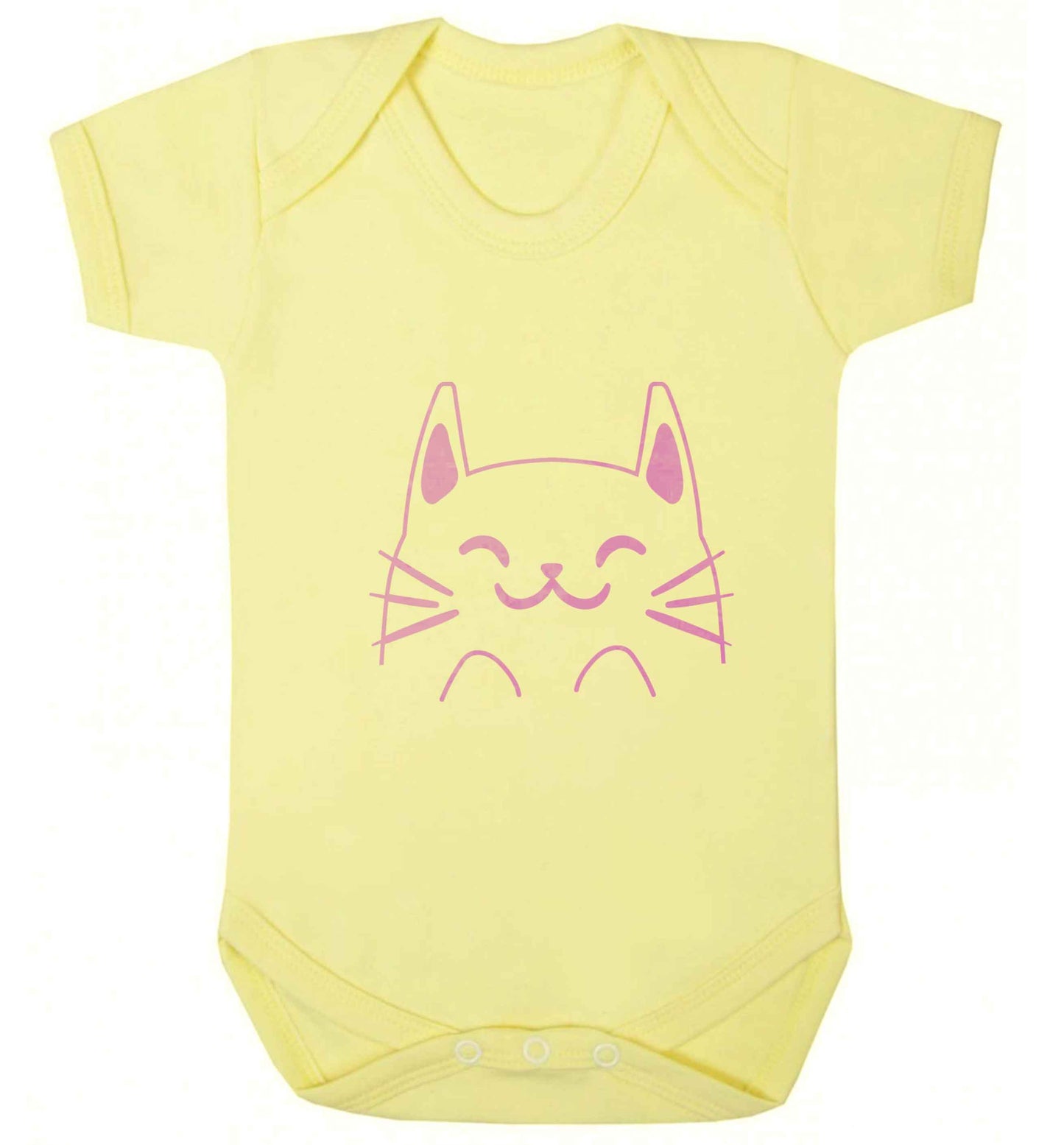 Cat illustration baby vest pale yellow 18-24 months