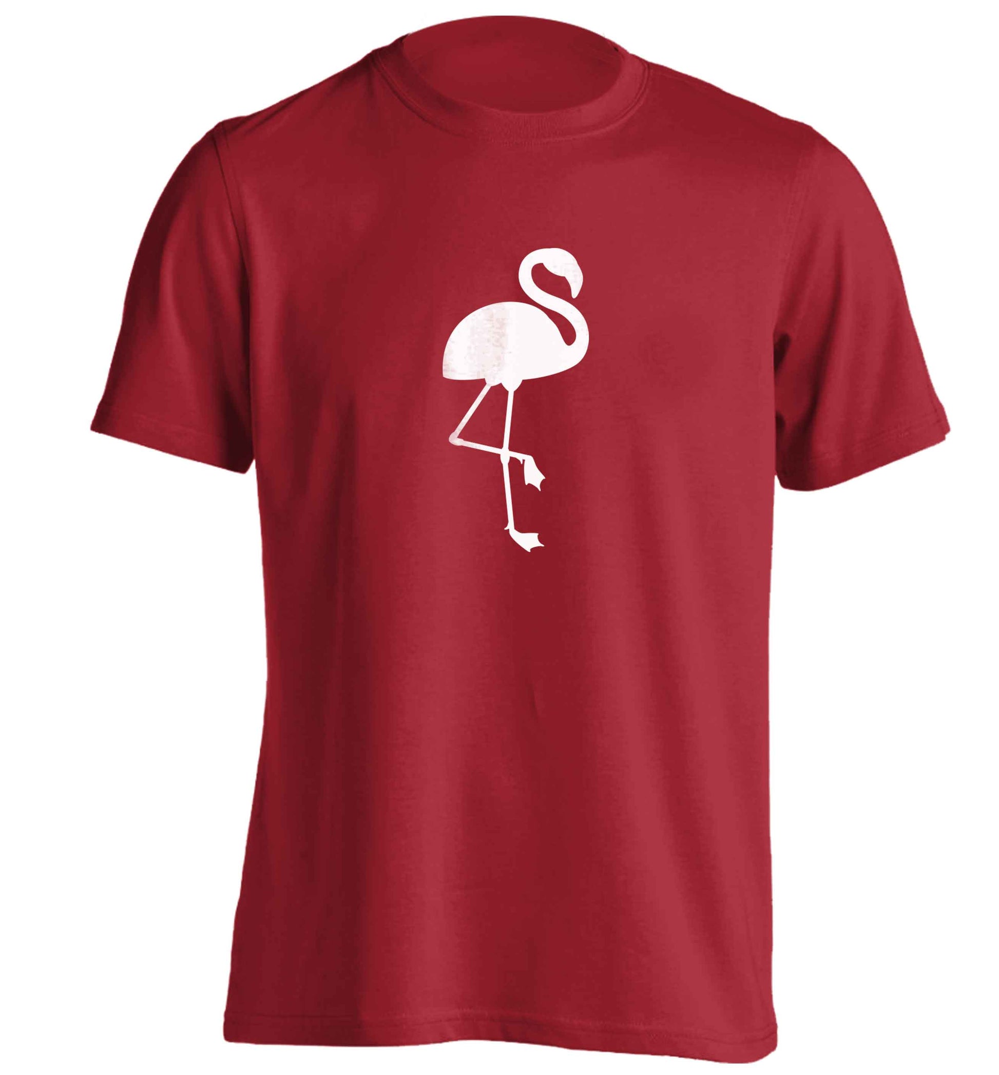 Pink flamingo adults unisex red Tshirt 2XL