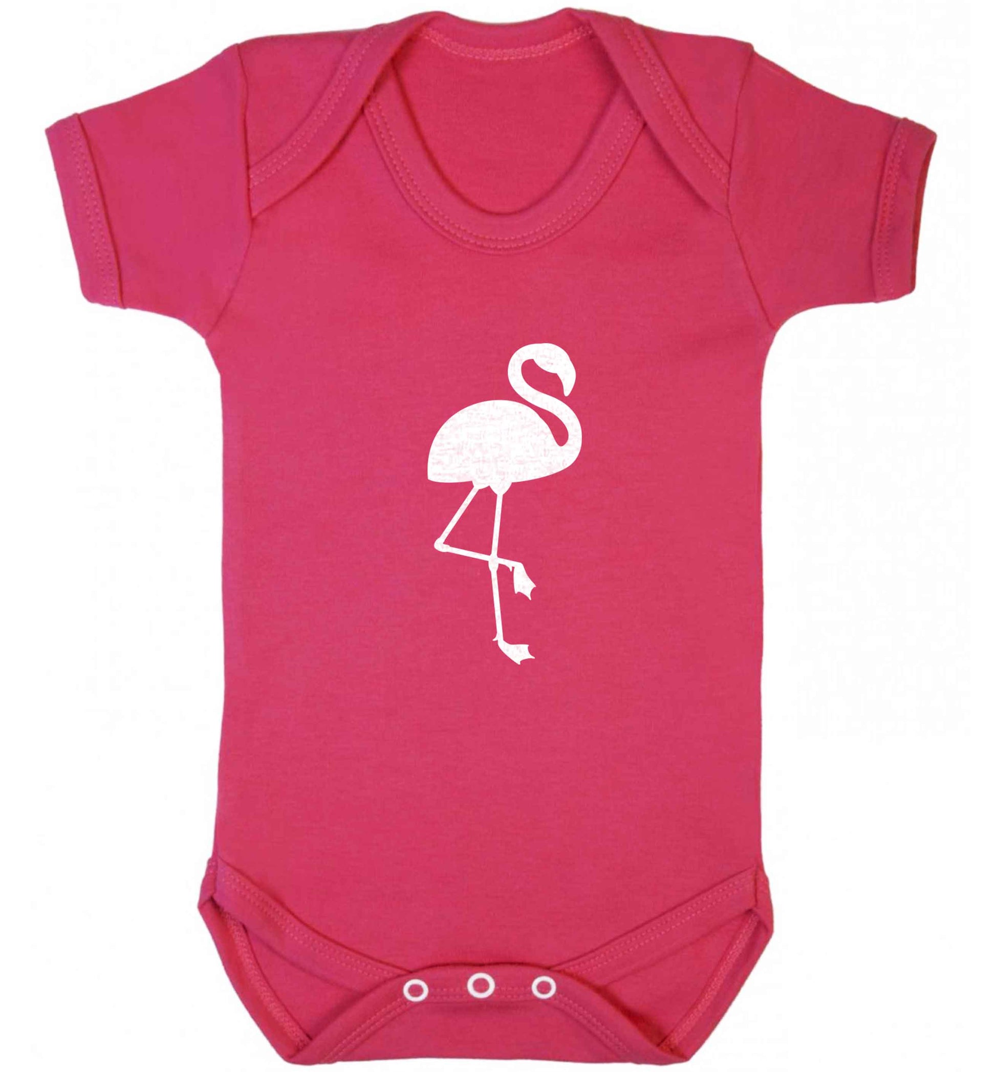 Pink flamingo baby vest dark pink 18-24 months