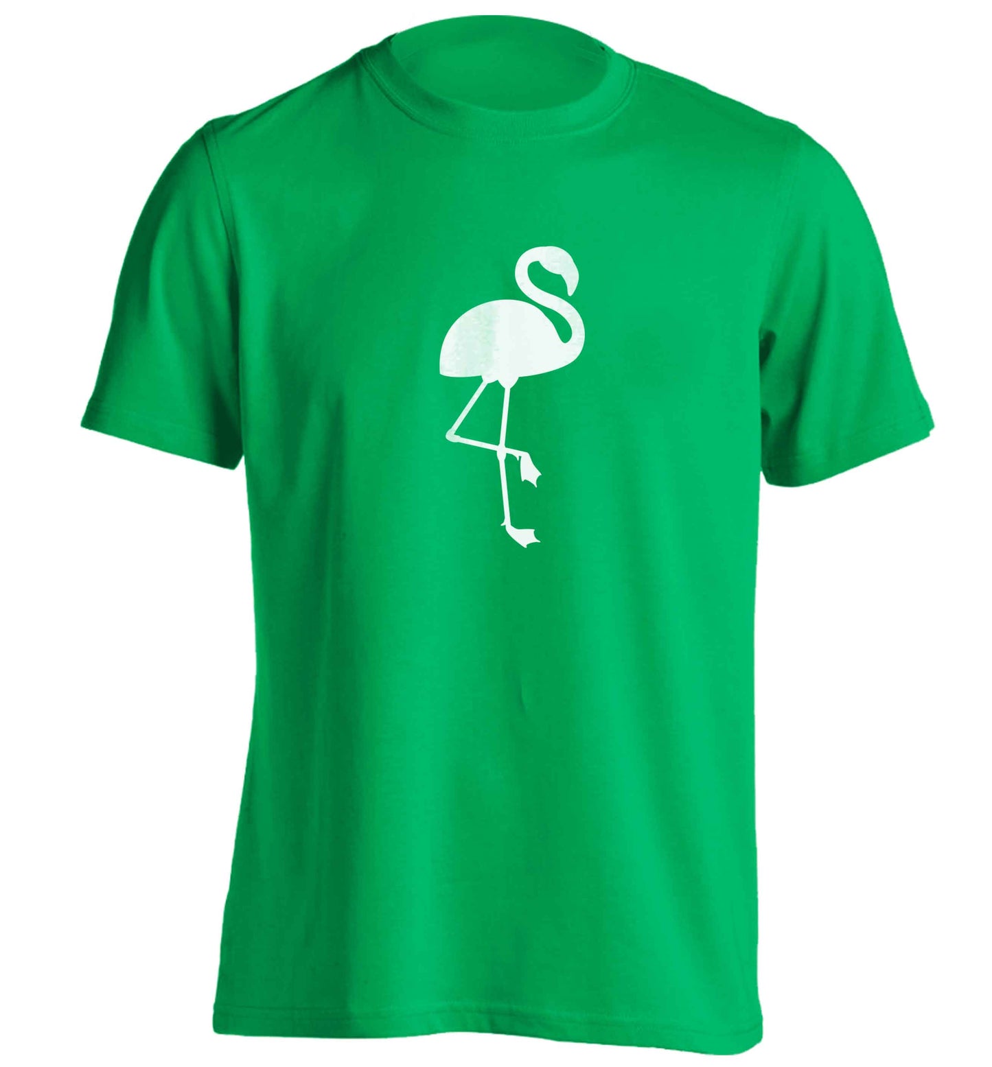 Pink flamingo adults unisex green Tshirt 2XL