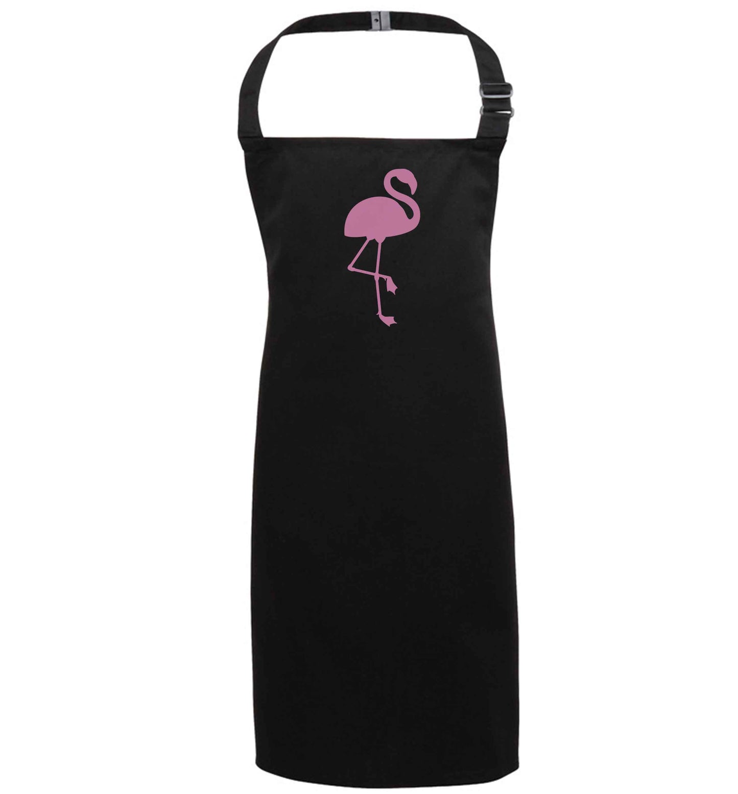 Pink flamingo black apron 7-10 years