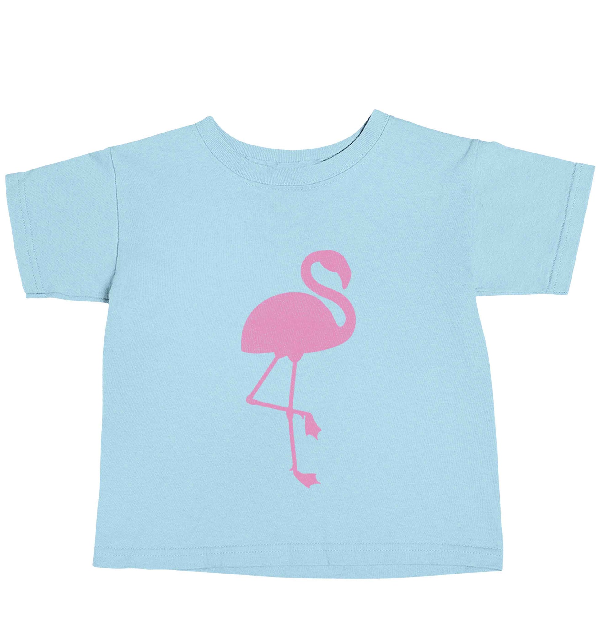 Pink flamingo light blue baby toddler Tshirt 2 Years