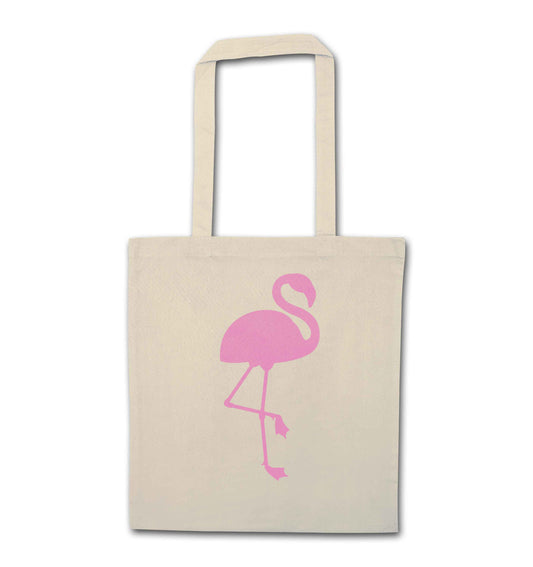 Pink flamingo natural tote bag
