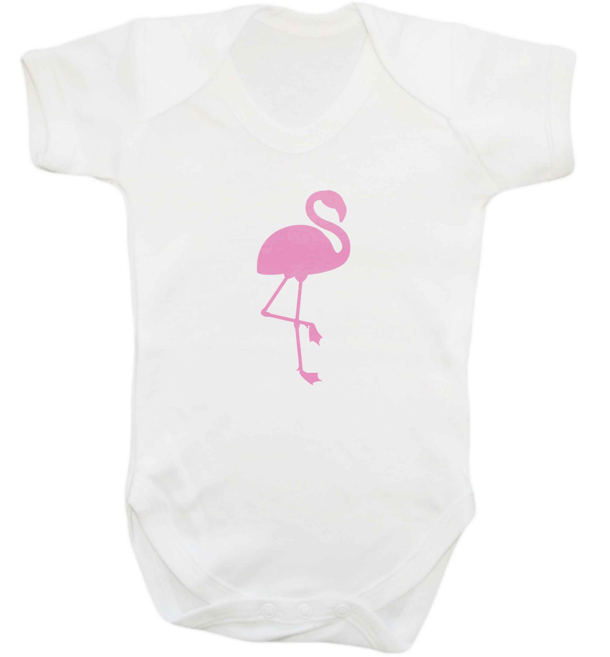 Pink flamingo baby vest white 18-24 months