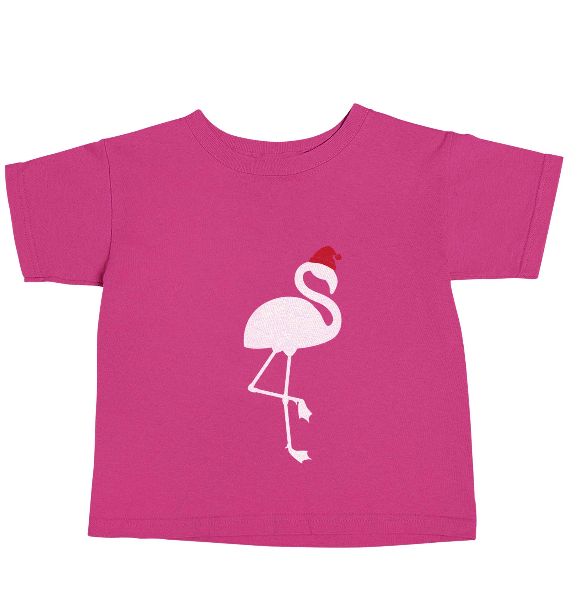 Pink flamingo santa pink baby toddler Tshirt 2 Years