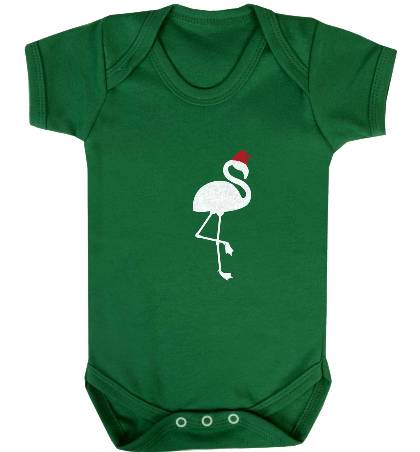 Pink flamingo santa baby vest green 18-24 months