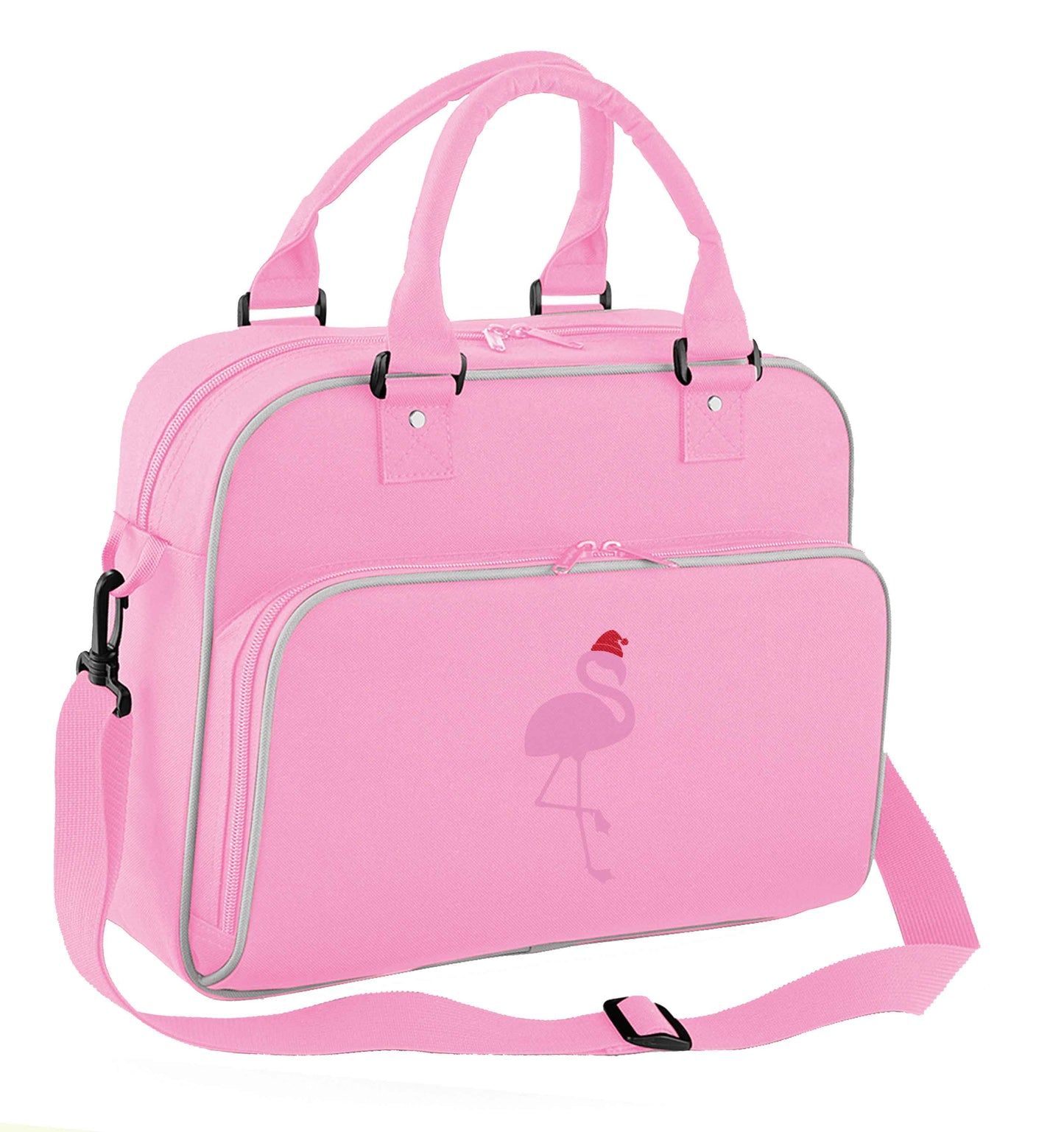 Pink flamingo santa children's dance bag baby pink