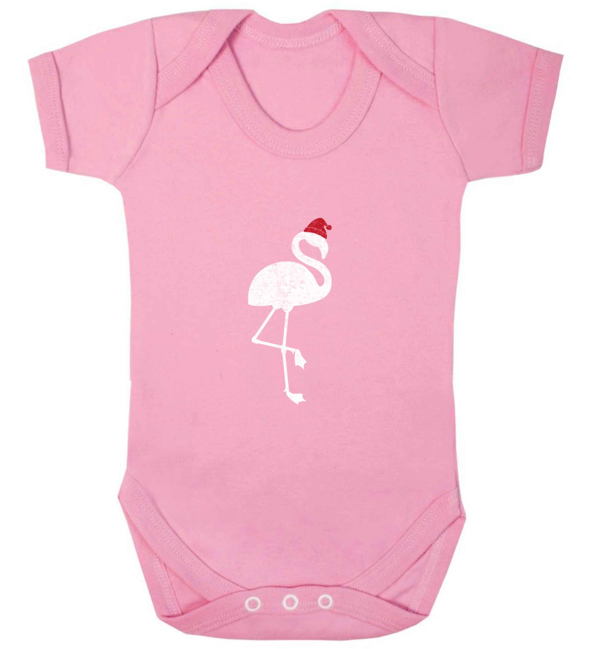 Pink flamingo santa baby vest pale pink 18-24 months