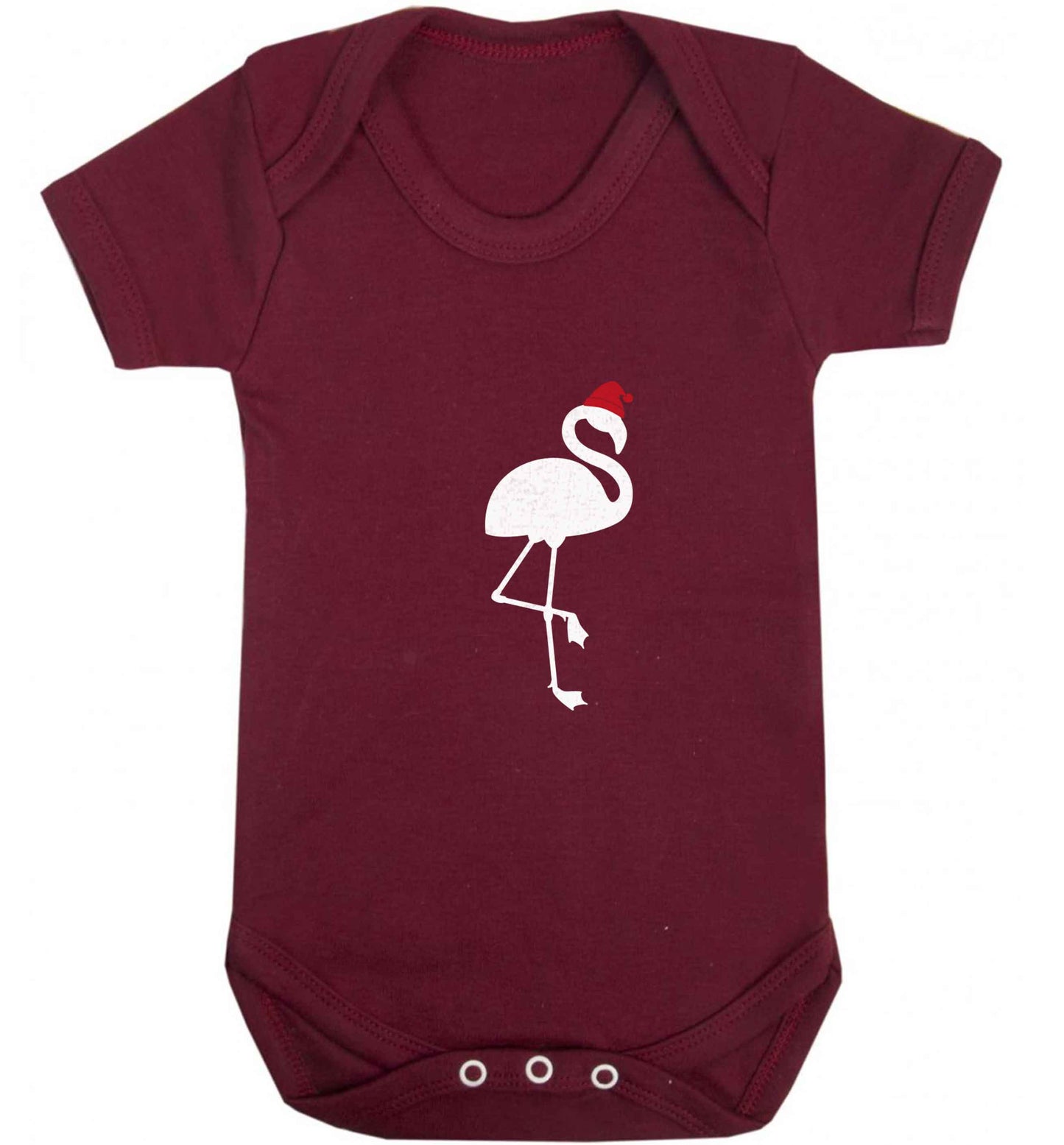 Pink flamingo santa baby vest maroon 18-24 months
