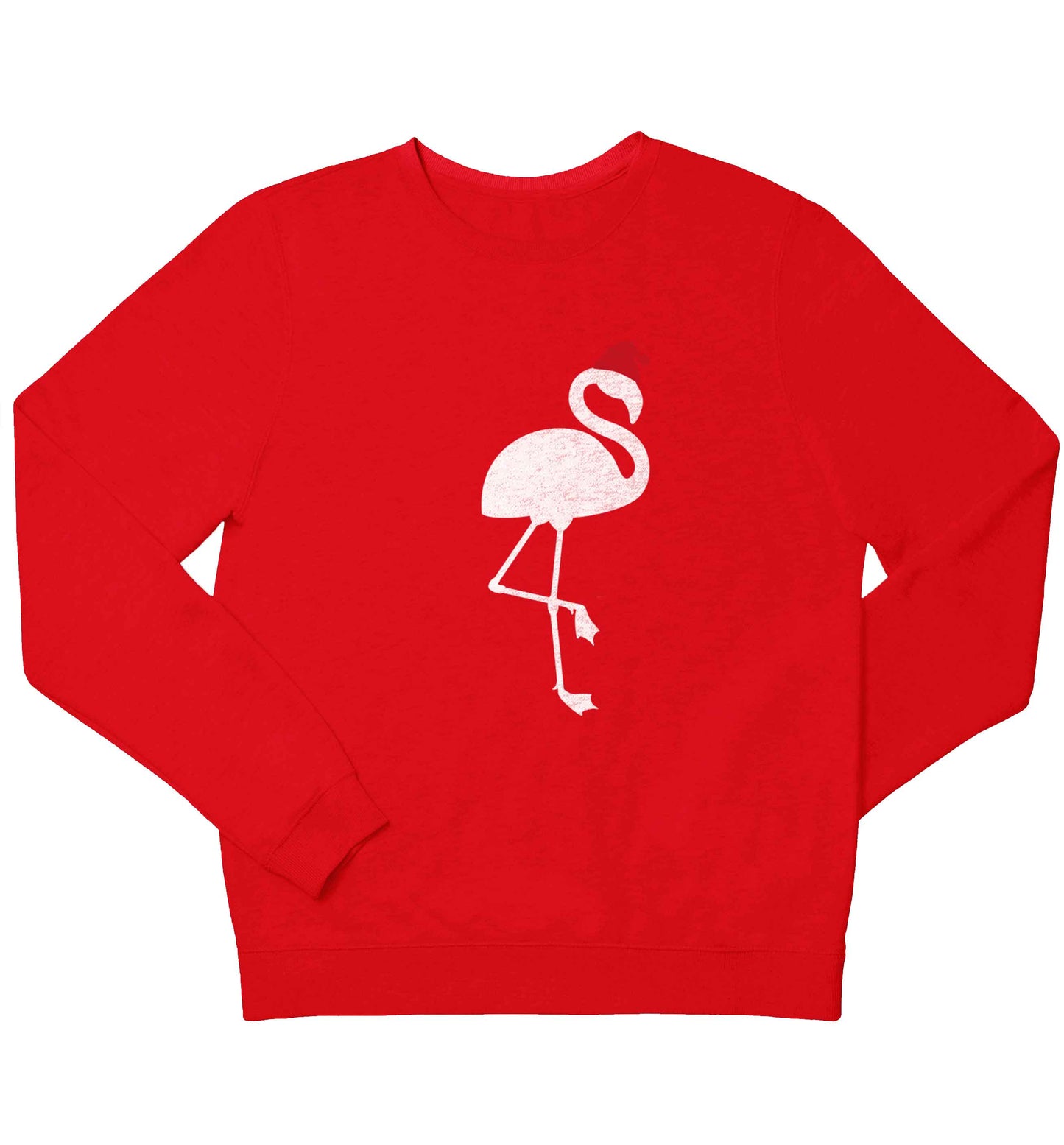 Pink flamingo santa children's grey sweater 12-13 Years