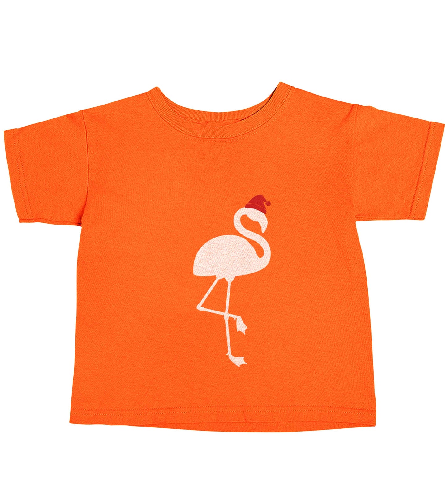 Pink flamingo santa orange baby toddler Tshirt 2 Years