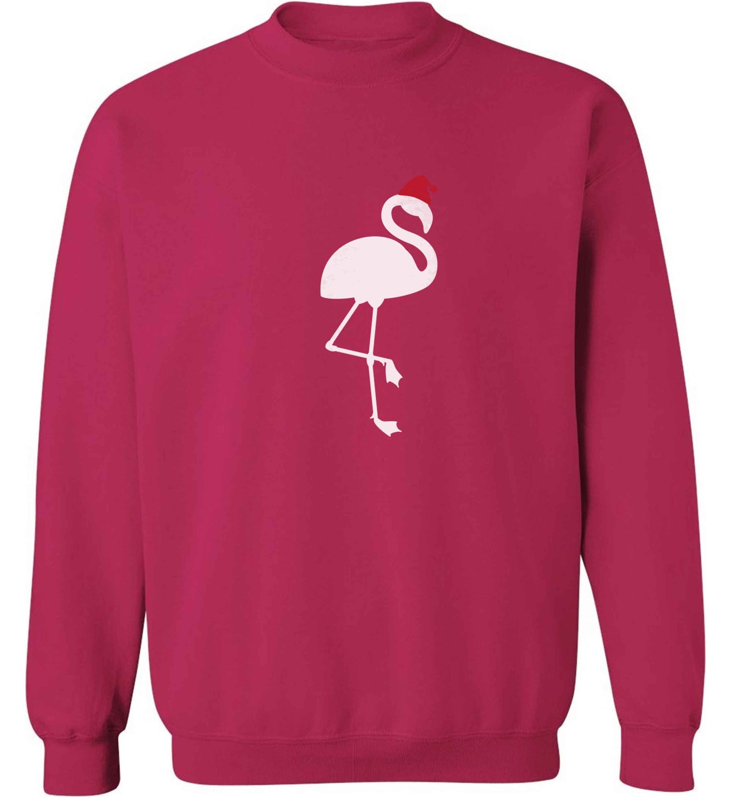 Pink flamingo santa adult's unisex pink sweater 2XL