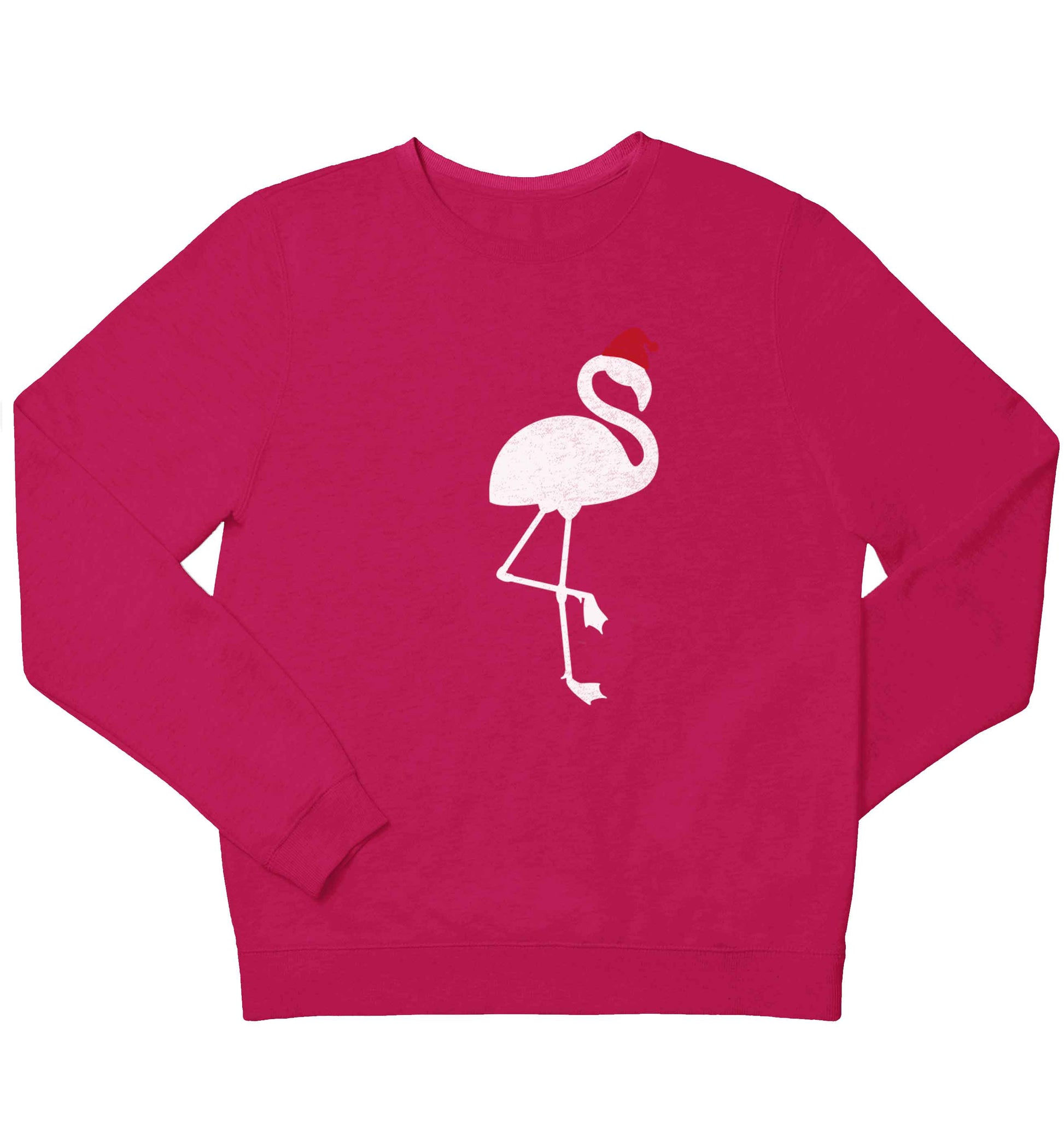 Pink flamingo santa children's pink sweater 12-13 Years