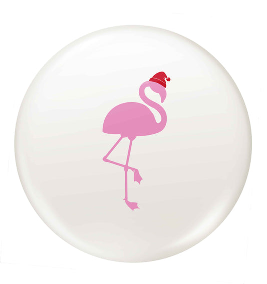 Pink flamingo santa small 25mm Pin badge