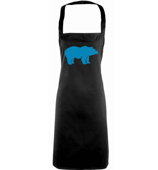 Blue bear adults black apron