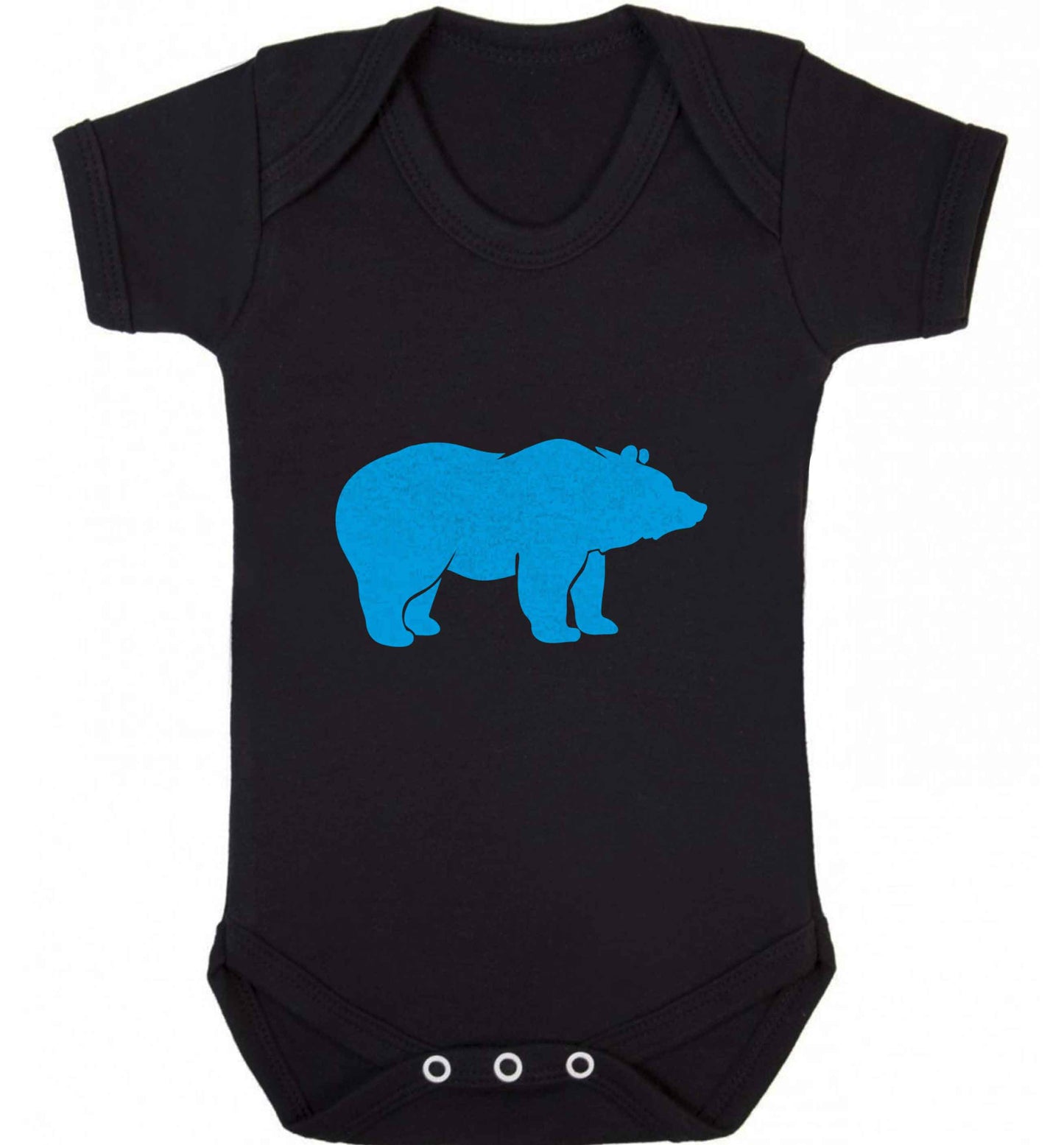 Blue bear baby vest black 18-24 months