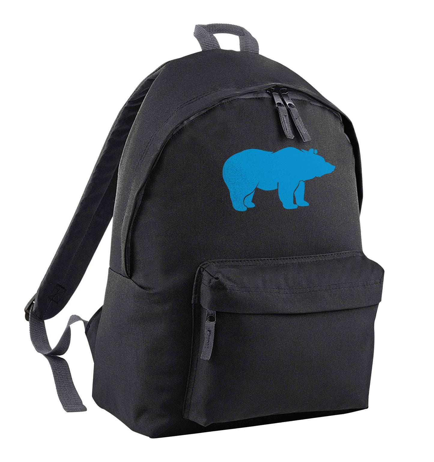 Blue bear black children's backpack