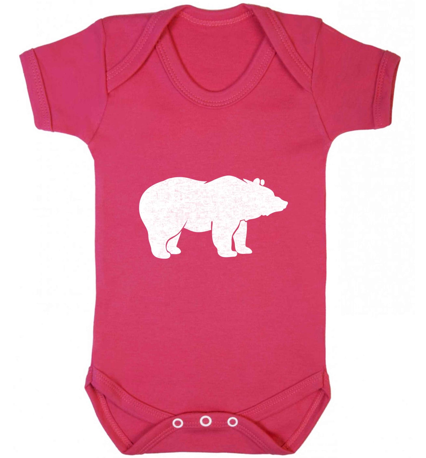 Blue bear baby vest dark pink 18-24 months