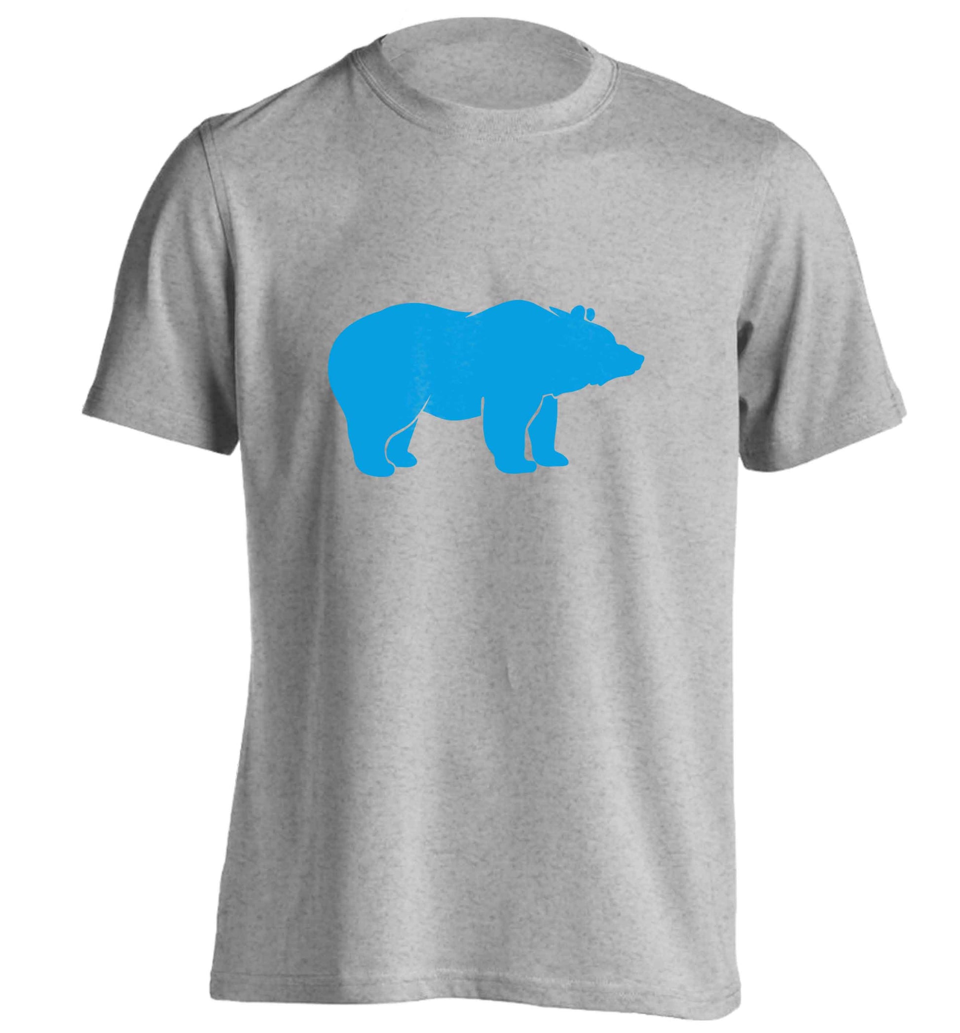 Blue bear adults unisex grey Tshirt 2XL