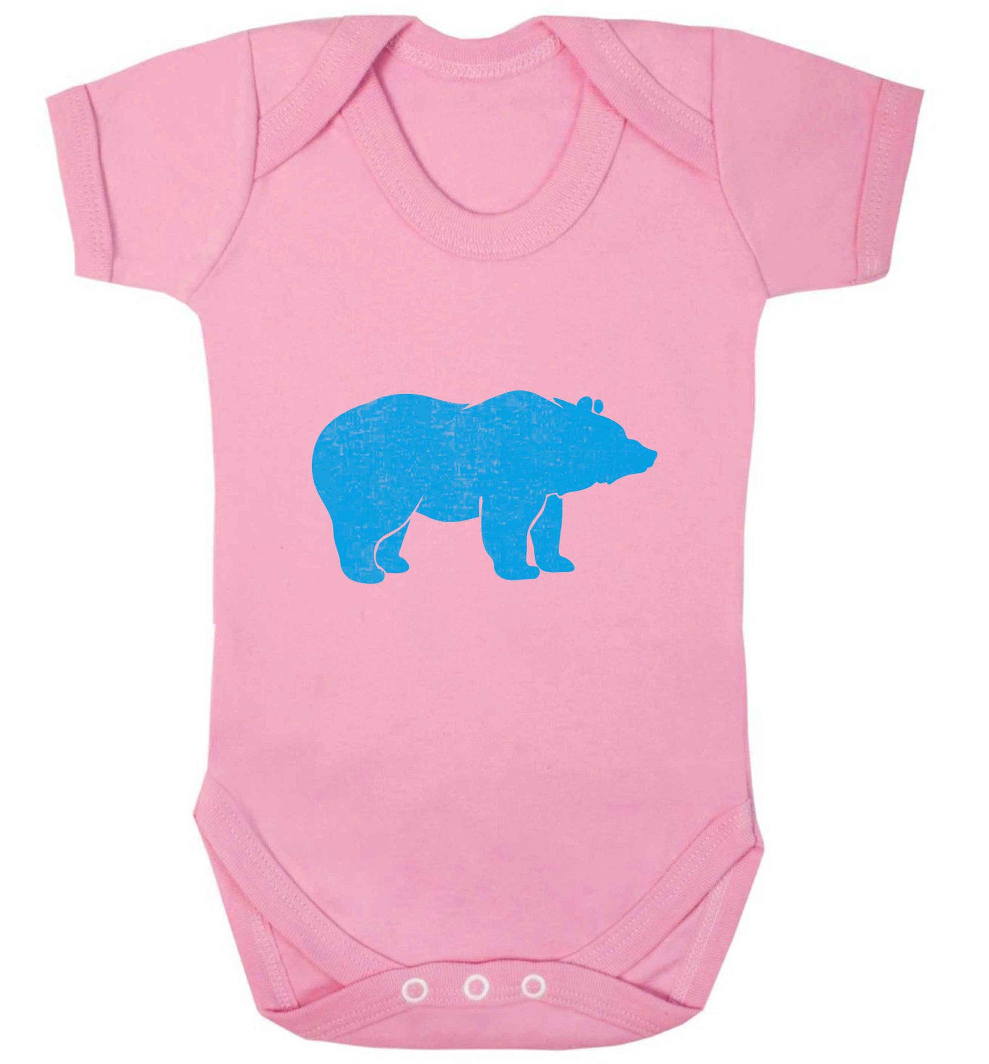 Blue bear baby vest pale pink 18-24 months