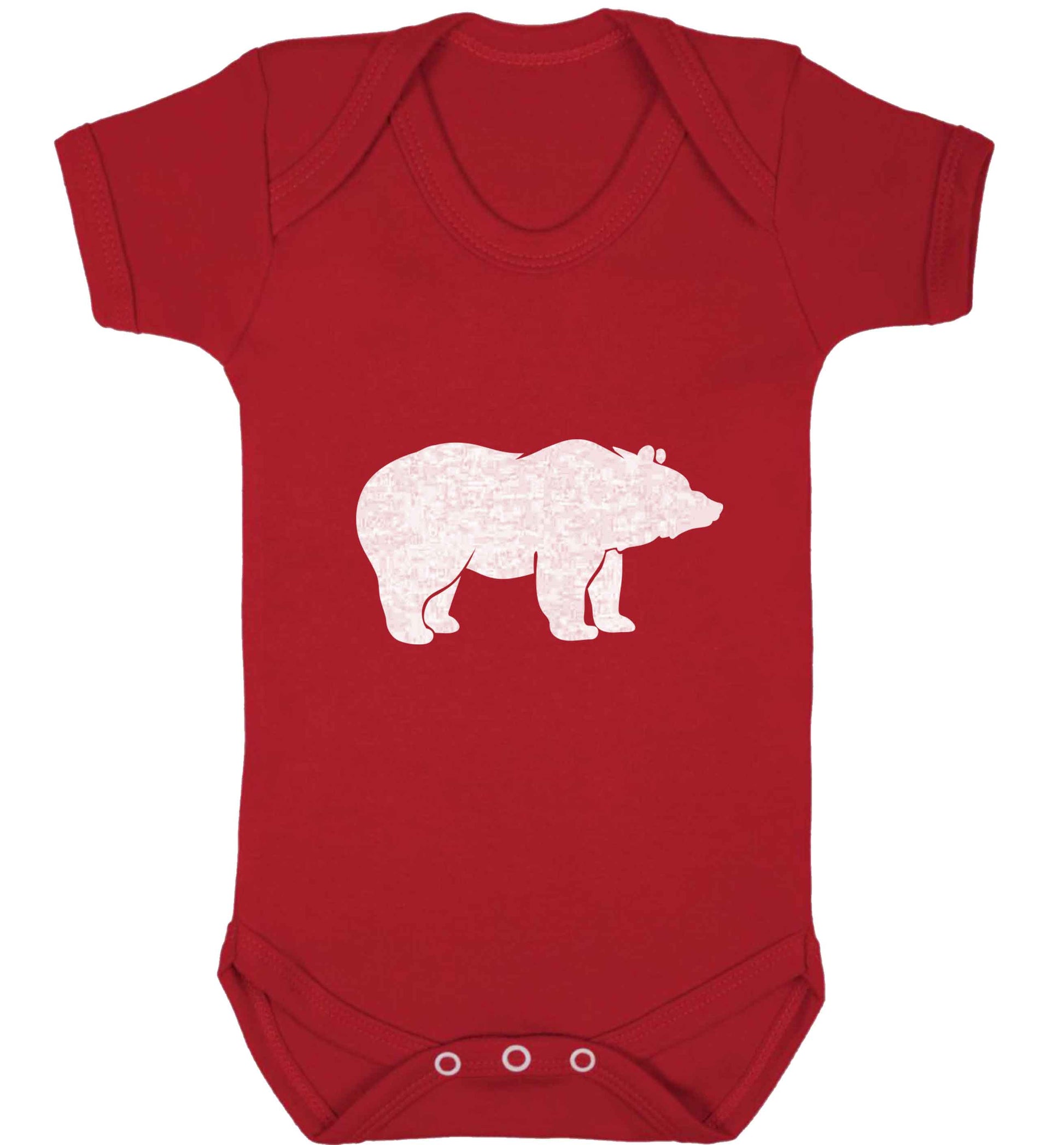 Blue bear baby vest red 18-24 months