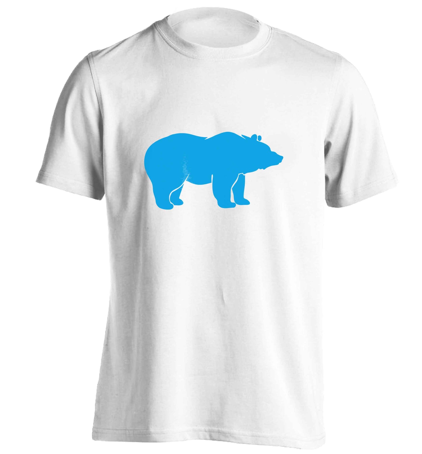 Blue bear adults unisex white Tshirt 2XL