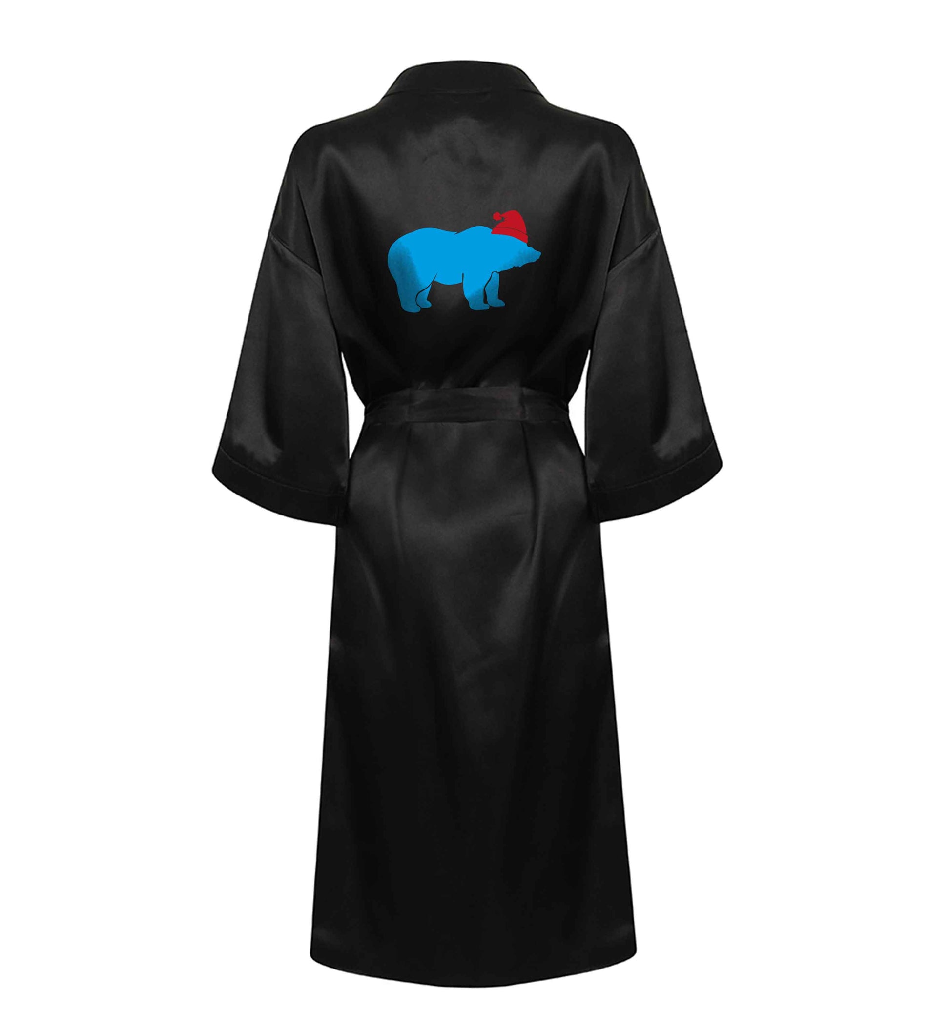 Blue bear Santa XL/XXL black ladies dressing gown size 16/18