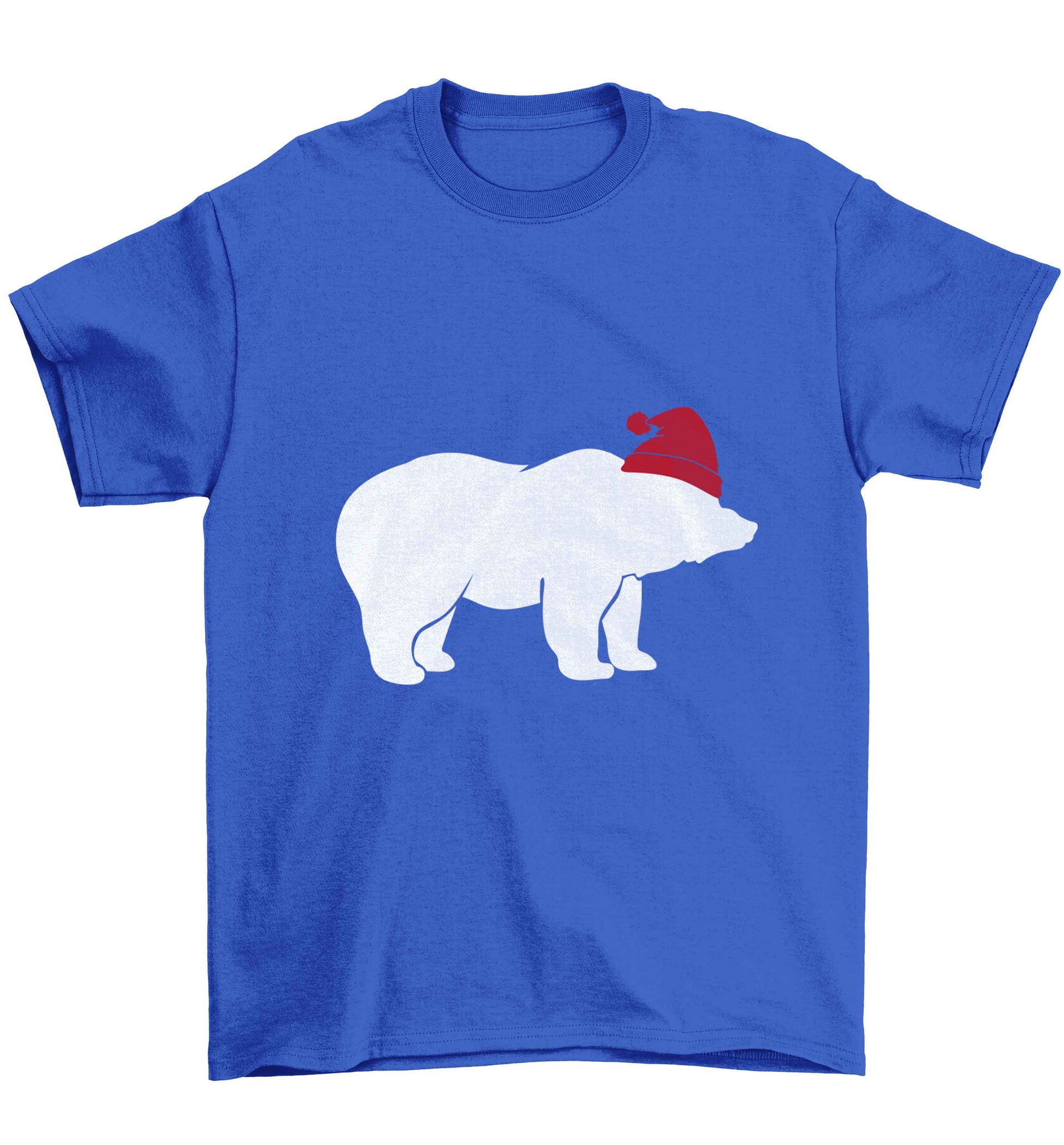Blue bear Santa Children's blue Tshirt 12-13 Years