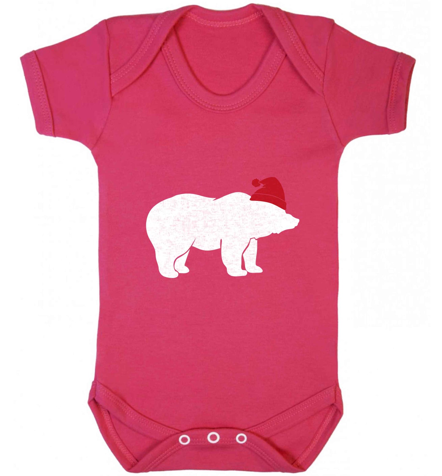Blue bear Santa baby vest dark pink 18-24 months