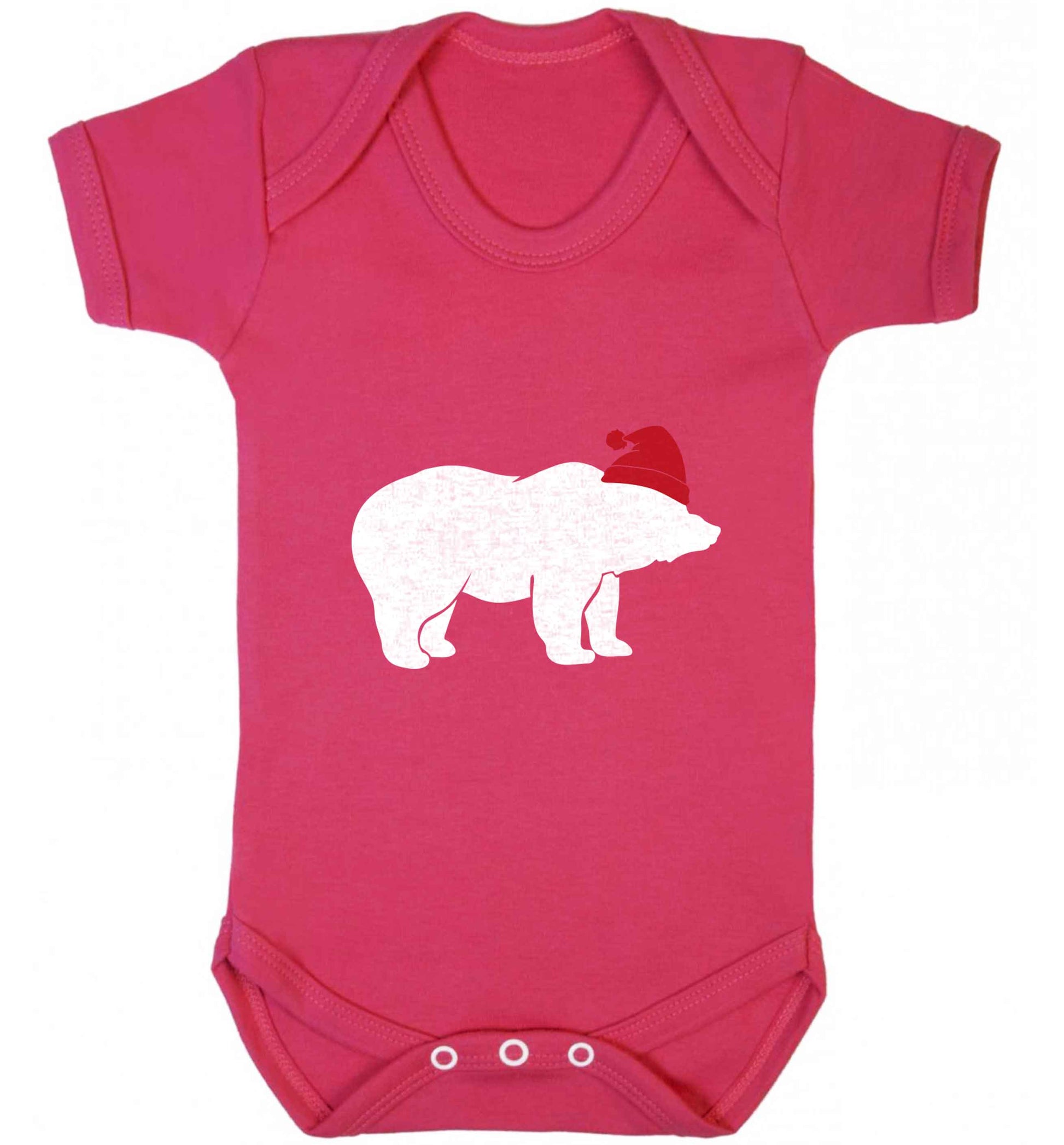 Blue bear Santa baby vest dark pink 18-24 months