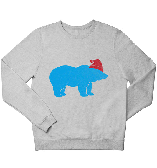Blue bear Santa children's grey sweater 12-13 Years