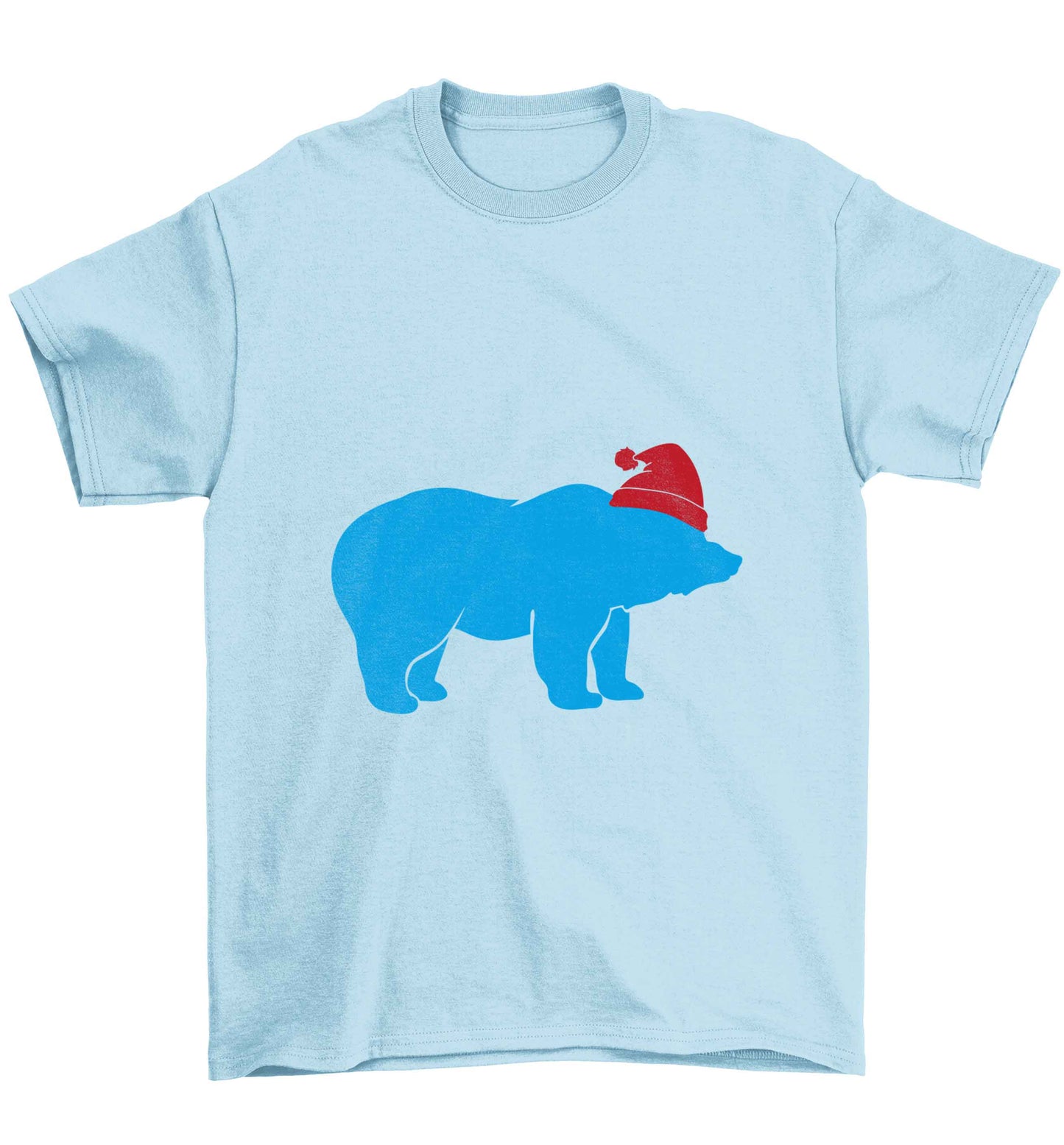 Blue bear Santa Children's light blue Tshirt 12-13 Years