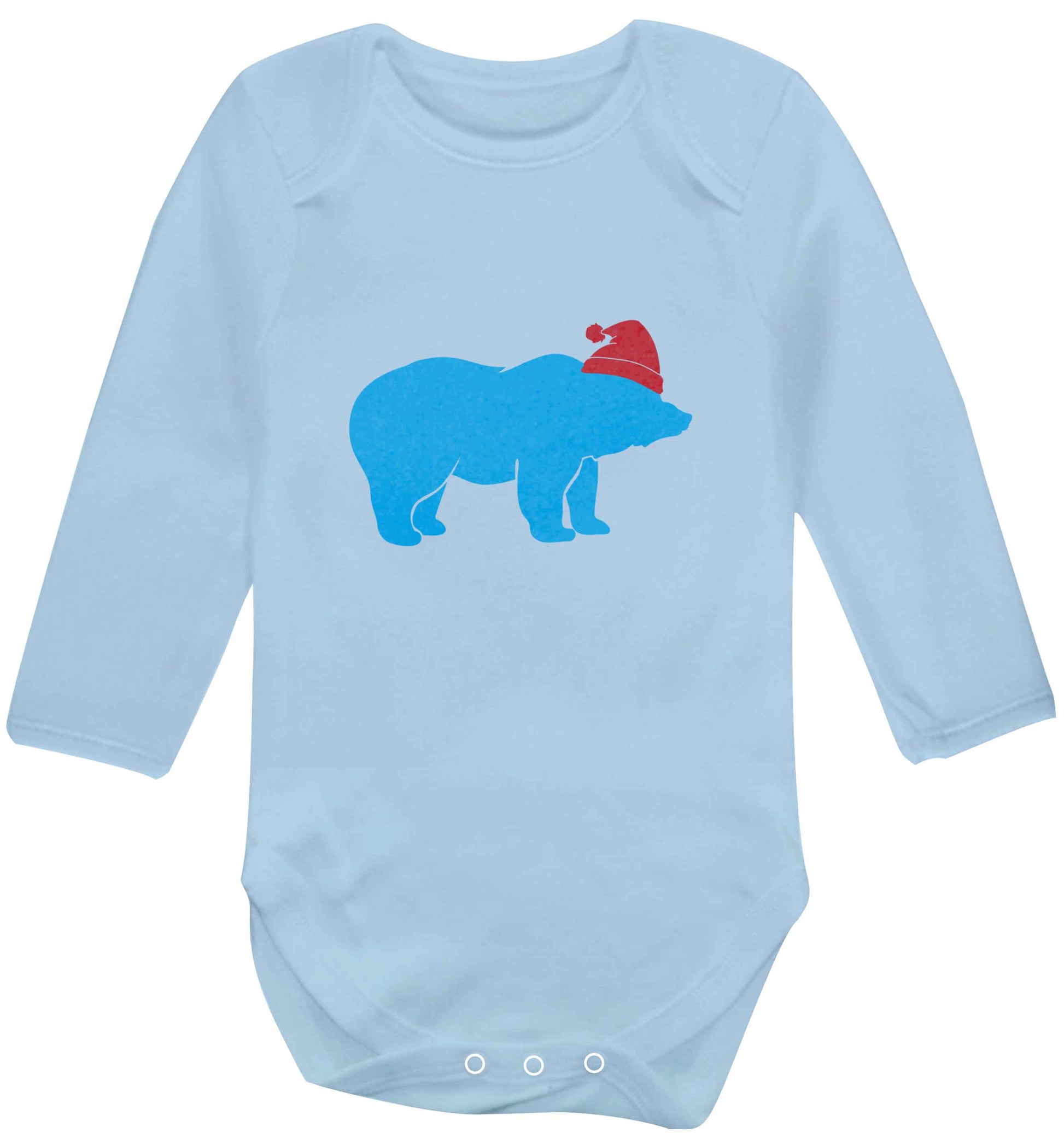 Blue bear Santa baby vest long sleeved pale blue 6-12 months