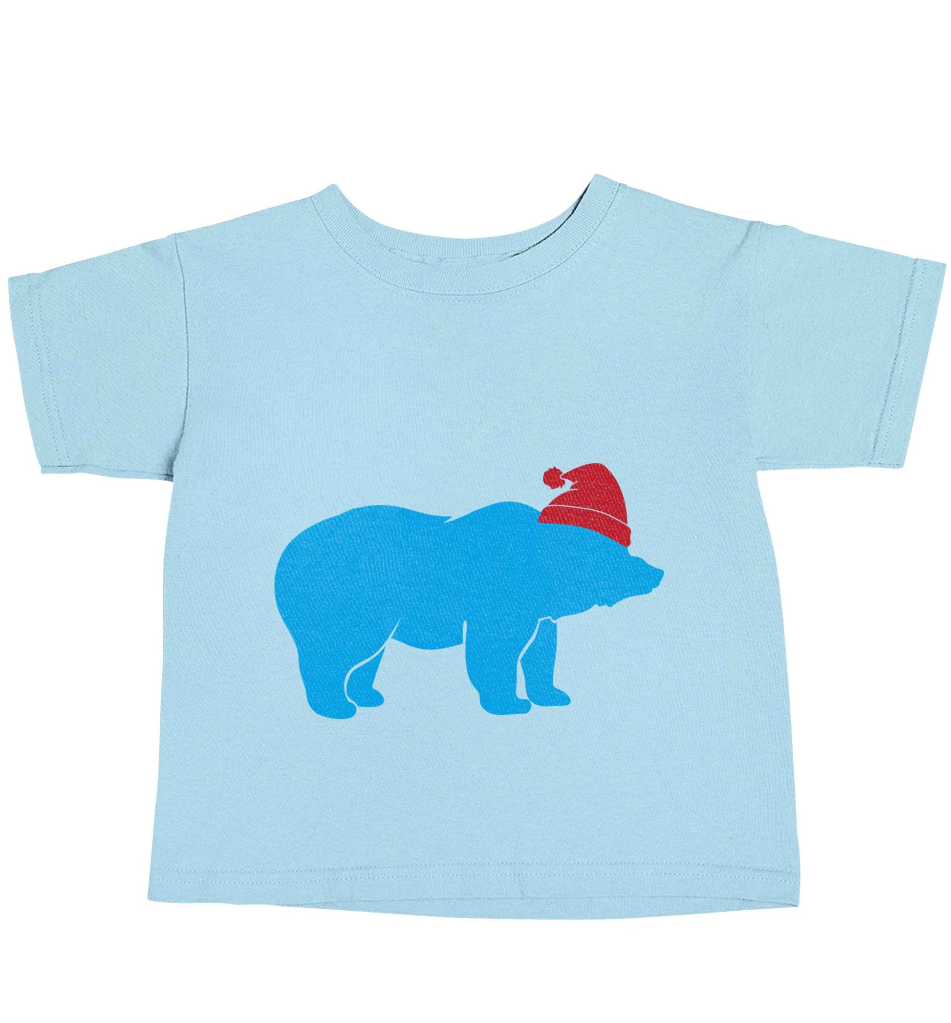 Blue bear Santa light blue baby toddler Tshirt 2 Years