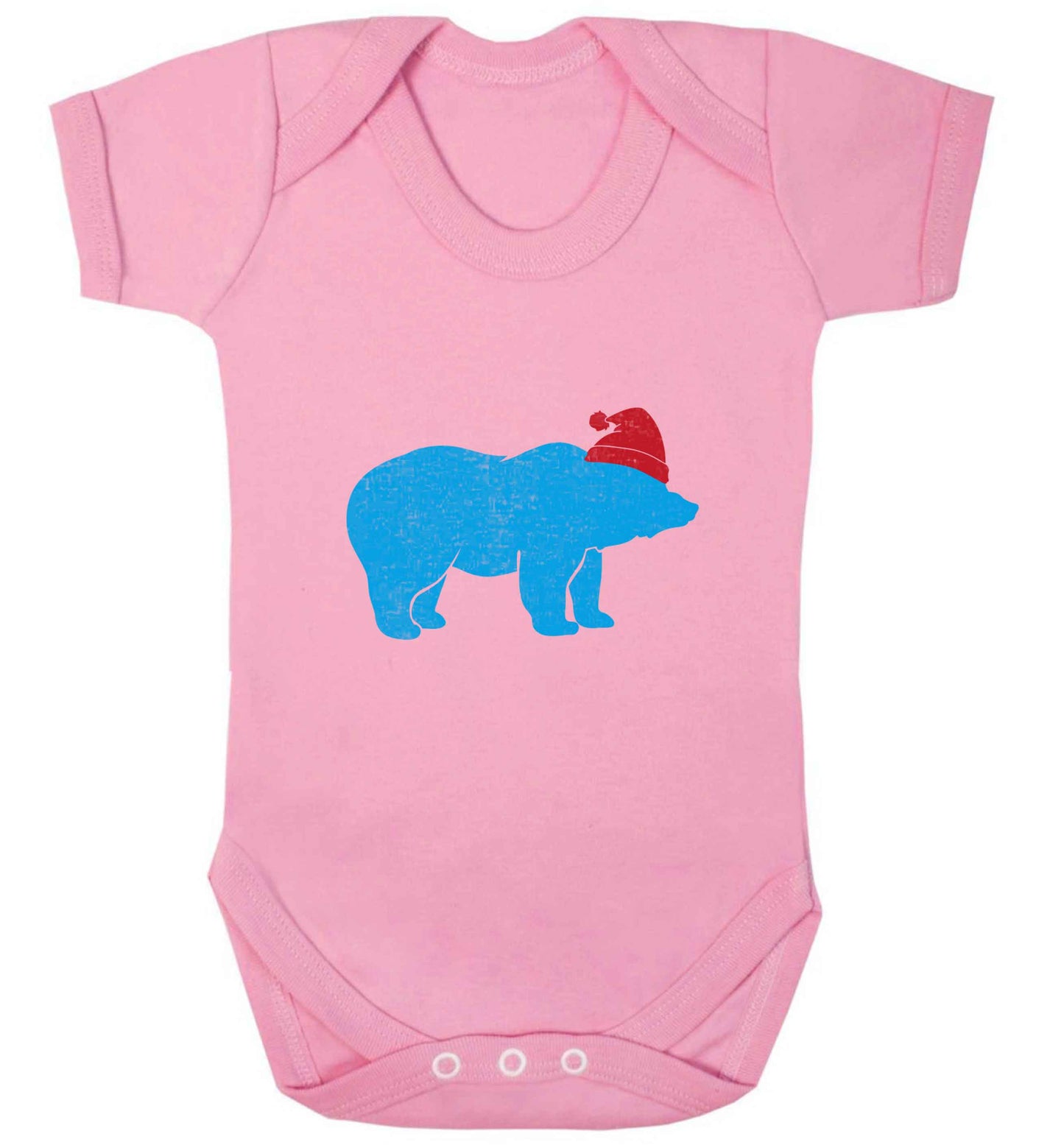 Blue bear Santa baby vest pale pink 18-24 months
