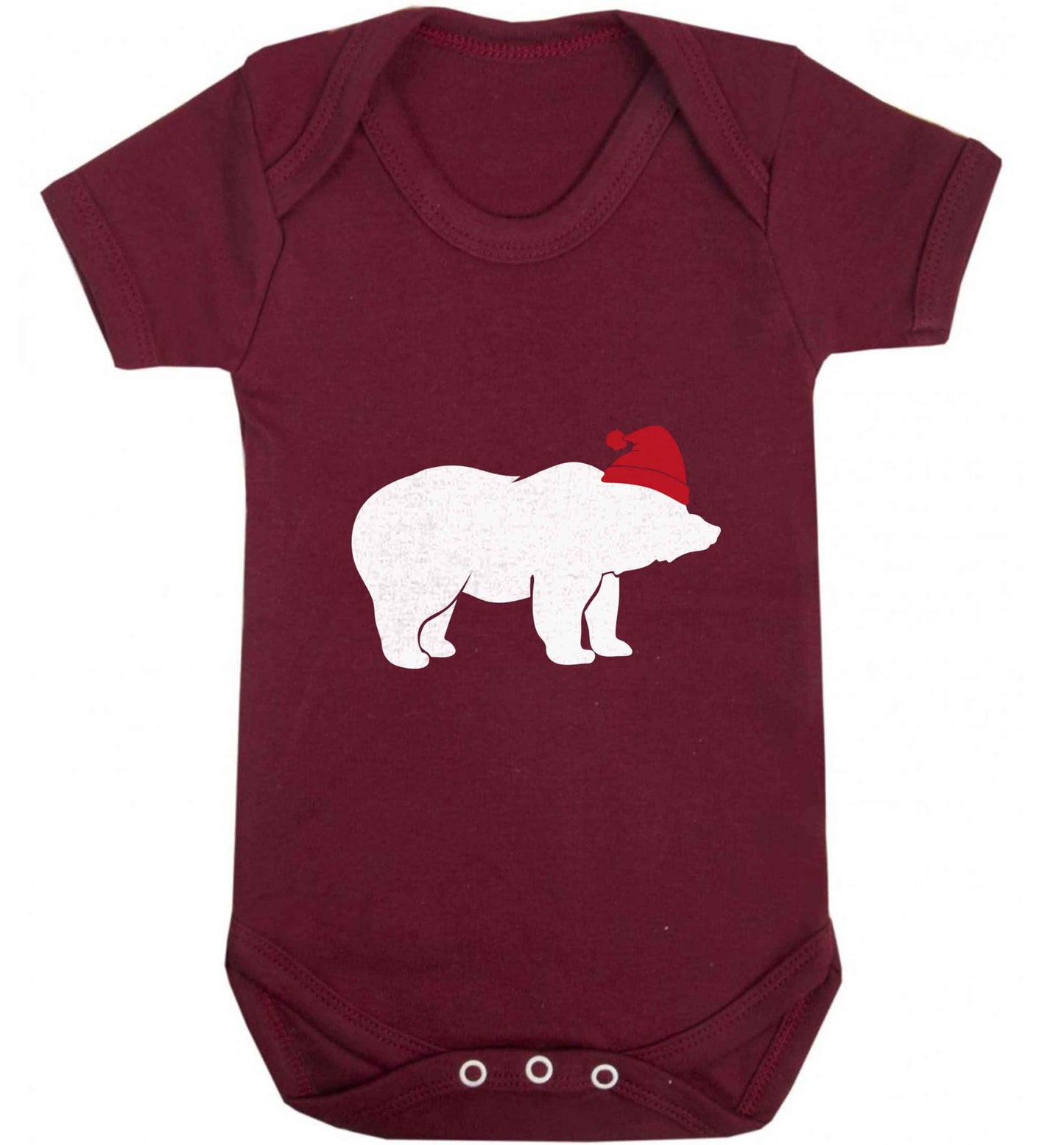 Blue bear Santa baby vest maroon 18-24 months
