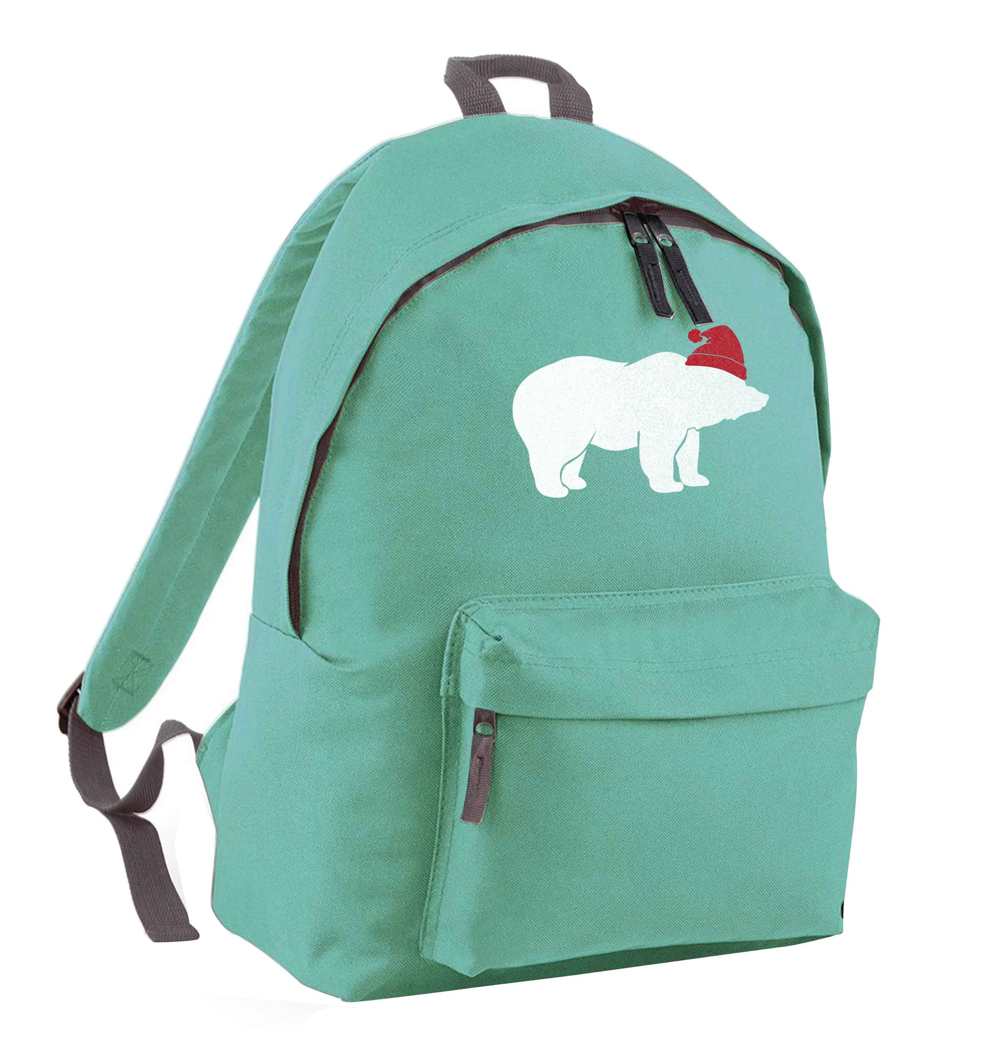 Blue bear Santa mint adults backpack