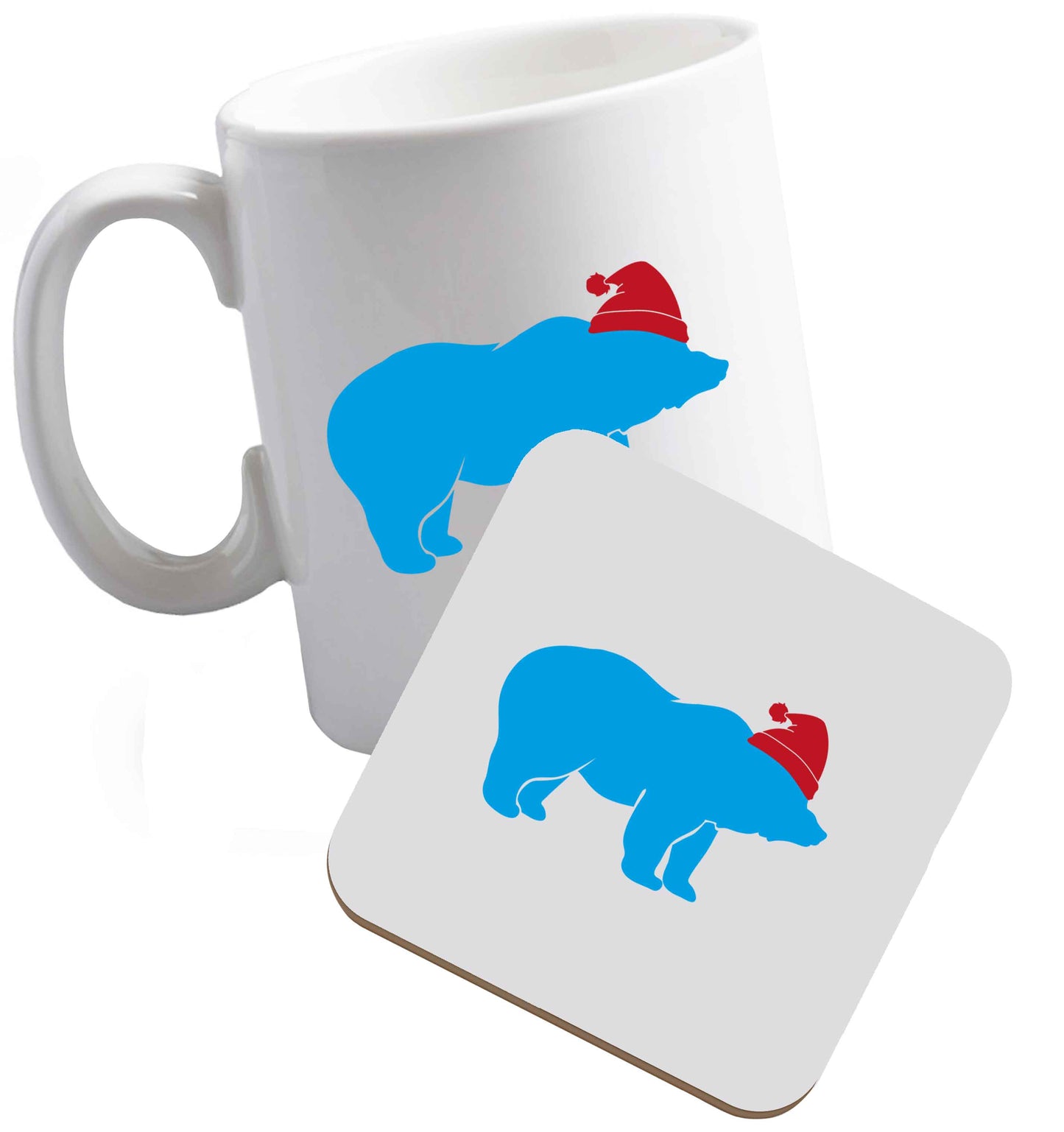 10 oz Tis The Season to Drink Whisky ceramic mug and coaster set right handed