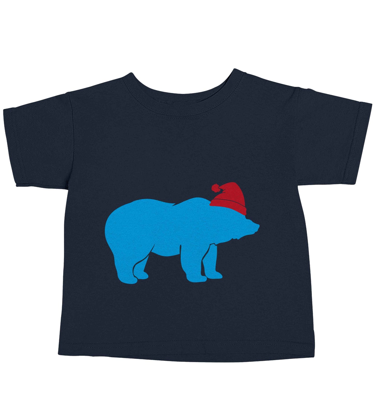 Blue bear Santa navy baby toddler Tshirt 2 Years