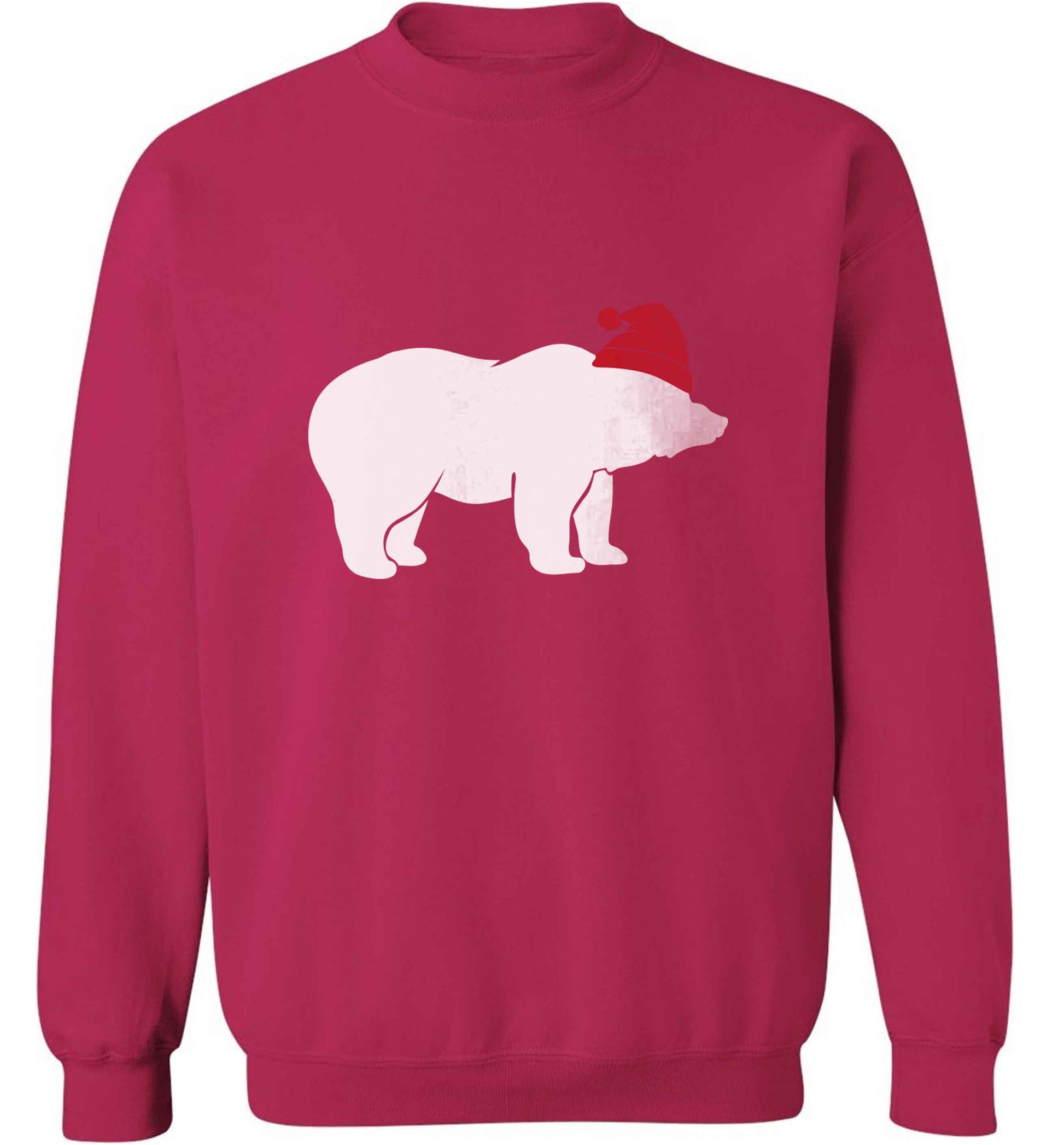 Blue bear Santa adult's unisex pink sweater 2XL