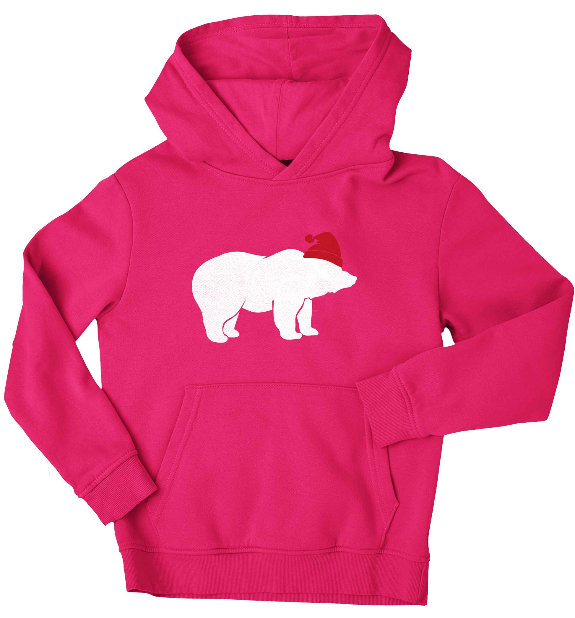 Blue bear Santa children's pink hoodie 12-13 Years