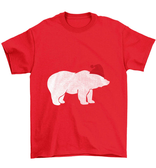 Blue bear Santa Children's red Tshirt 12-13 Years