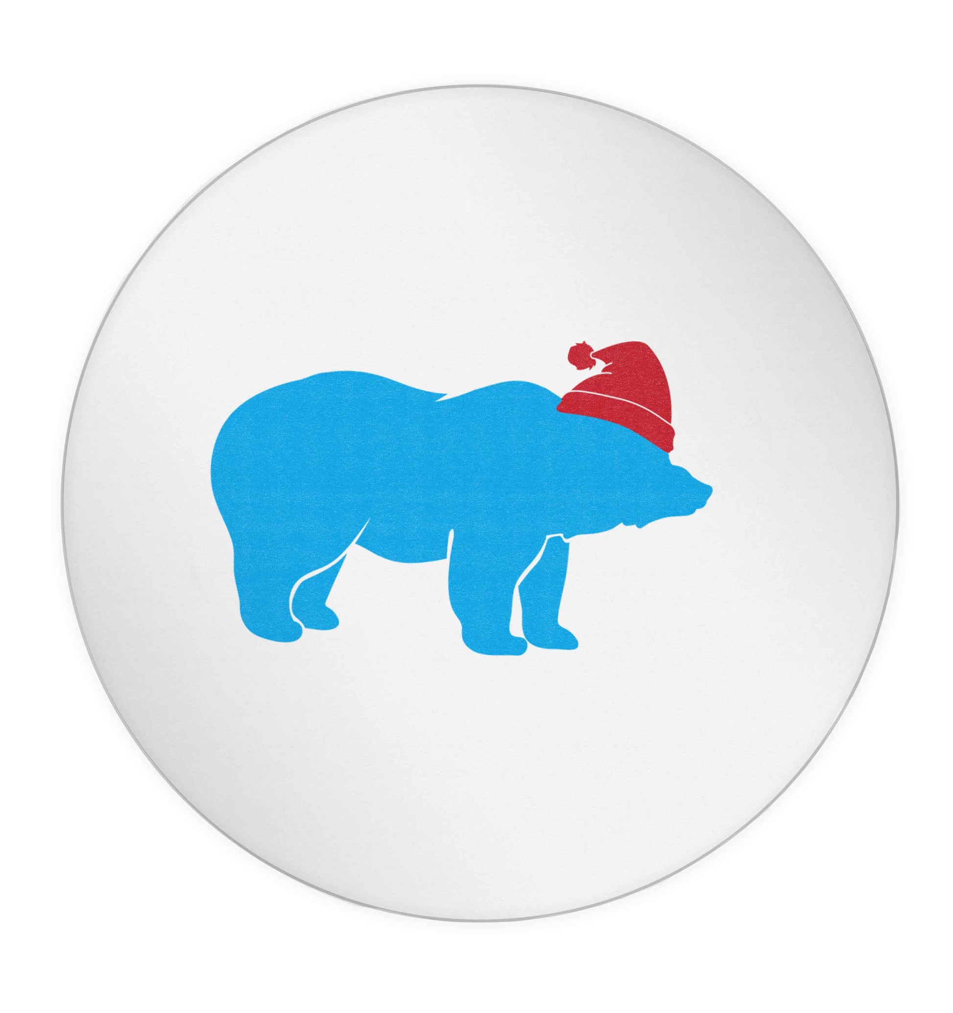 Blue bear Santa 24 @ 45mm matt circle stickers