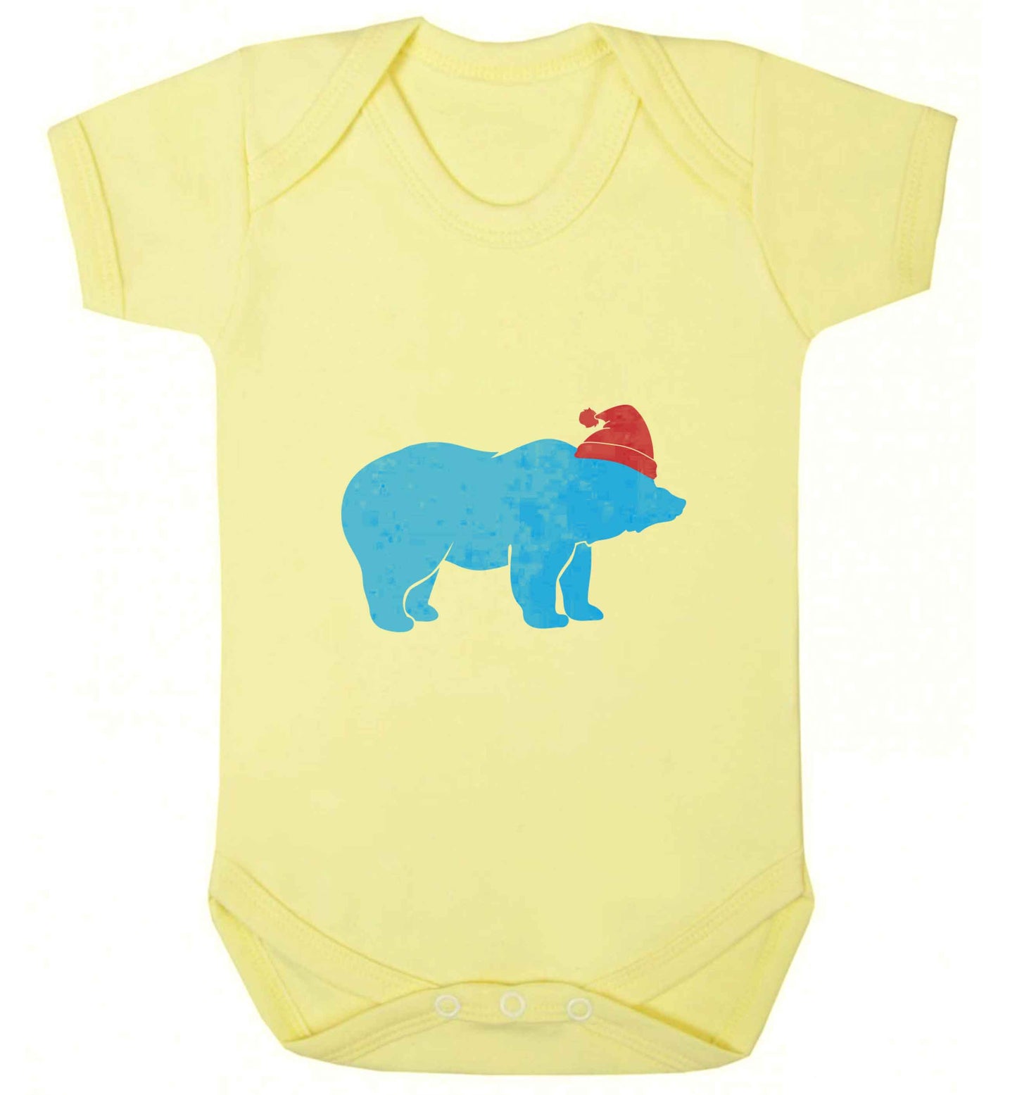 Blue bear Santa baby vest pale yellow 18-24 months